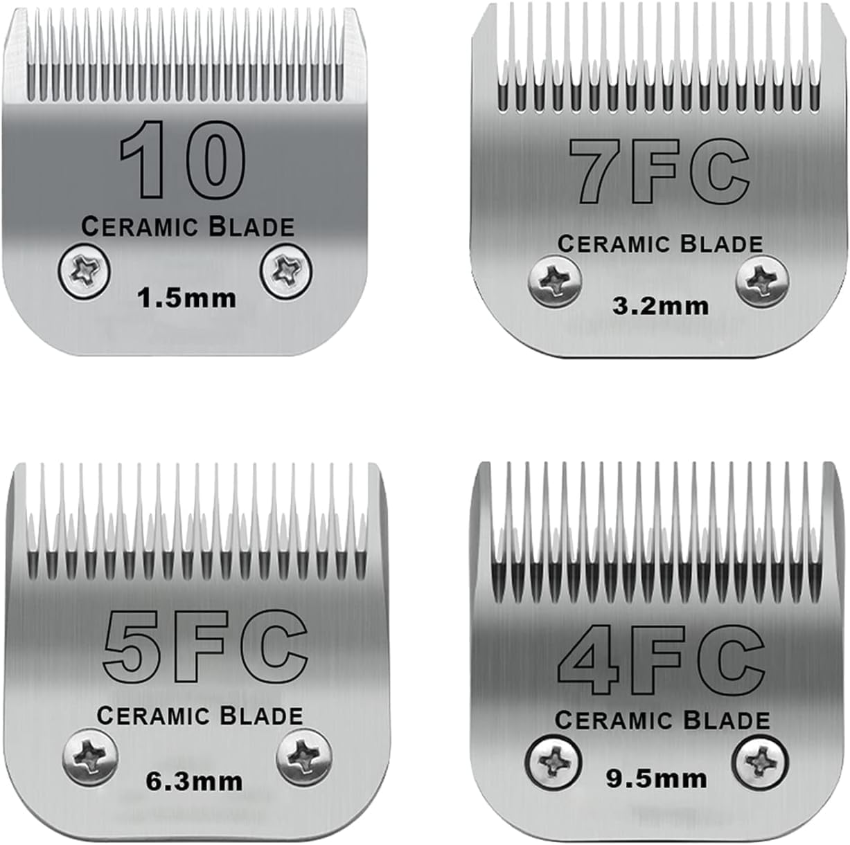 BESTBOMG 2 Pack Dog Grooming Replacement Blades Compatible with Heiniger/Moser Max45/Andis/Oster A5 Dog Clippers, Size 5FC 1/4" Cutting Length