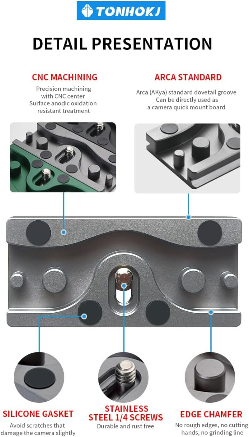 Camera Tether Cable Clamp Block Curve Tether with Arca Quick Release Plate Protector Tools for Camera SLR DSLR Tripod Ball Head image number 2
