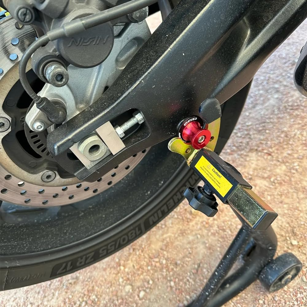 Compatible with 2025 Trident 660 Accessories Trident660 2024 Tiger Sport 660 DAYTONA 660 2023 CNC M8 Motorcycle Swing Arm Spools Sliders Rear Stand Screws (S Red) image number 6