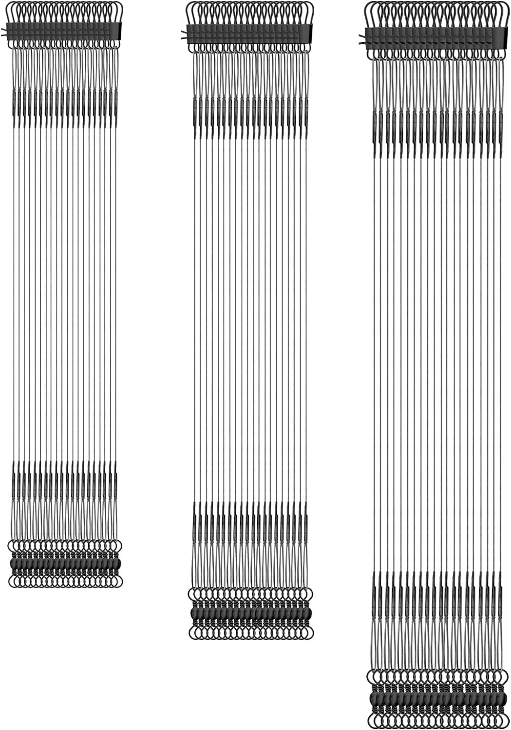 KINBOM 60Pcs Fishing Tackle Leaders, Stainless Steel Fishing Leader Line Wire with Swivel Buckles for Saltwater & Freshwater Connecting Fishing Tackle Lure or Hook