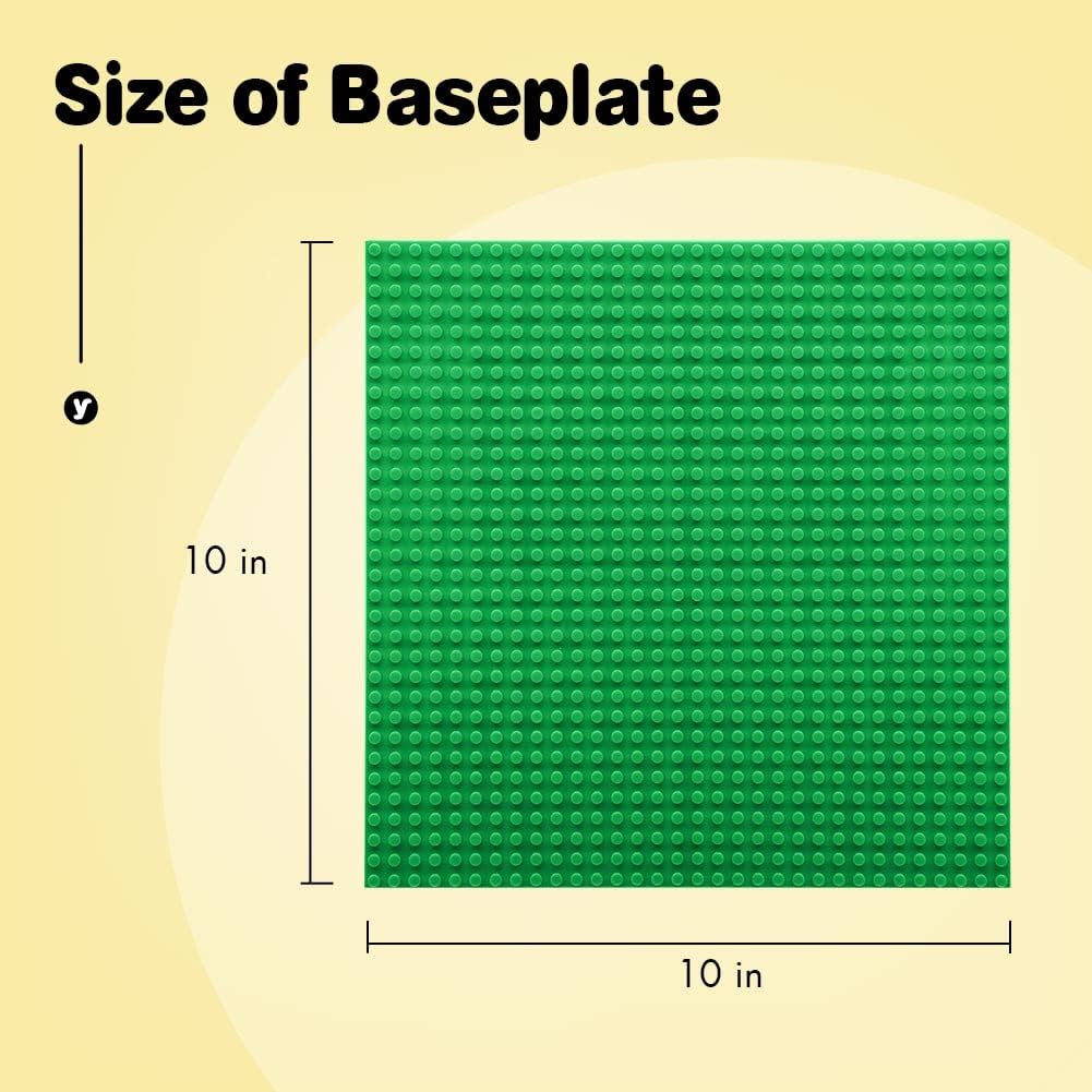 Lekebobor Classic Baseplates 10"X10" Building Brick, Compatible with Major Brands Building Base Plate, 4 Packs, Green - Multicolored image number 7