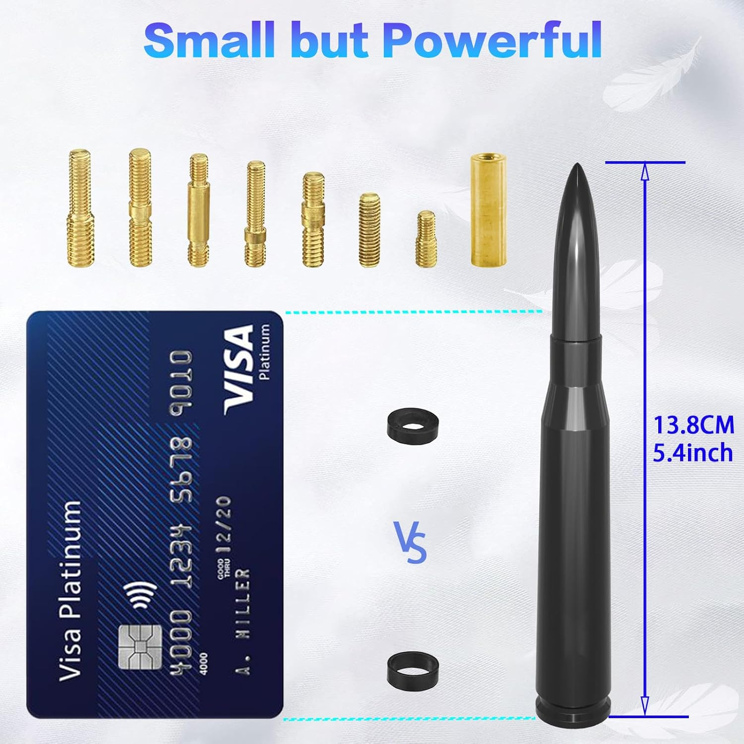 AQTAQ Universal Car Antenna Bullet Antenna Car Truck Stereo Antenna for Ford F Series GMC Sierra Toyota Tundra Tacoma Chevy Silverado Dodge RAM Duty Vehicle Pickup Trucks Accessories