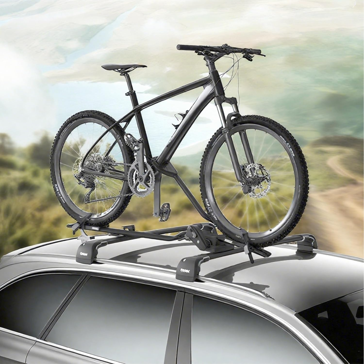 ELORA Bike Rack Aluminium Alloy Car Roof Mounted Bicycle Carrier Lockable image number 3