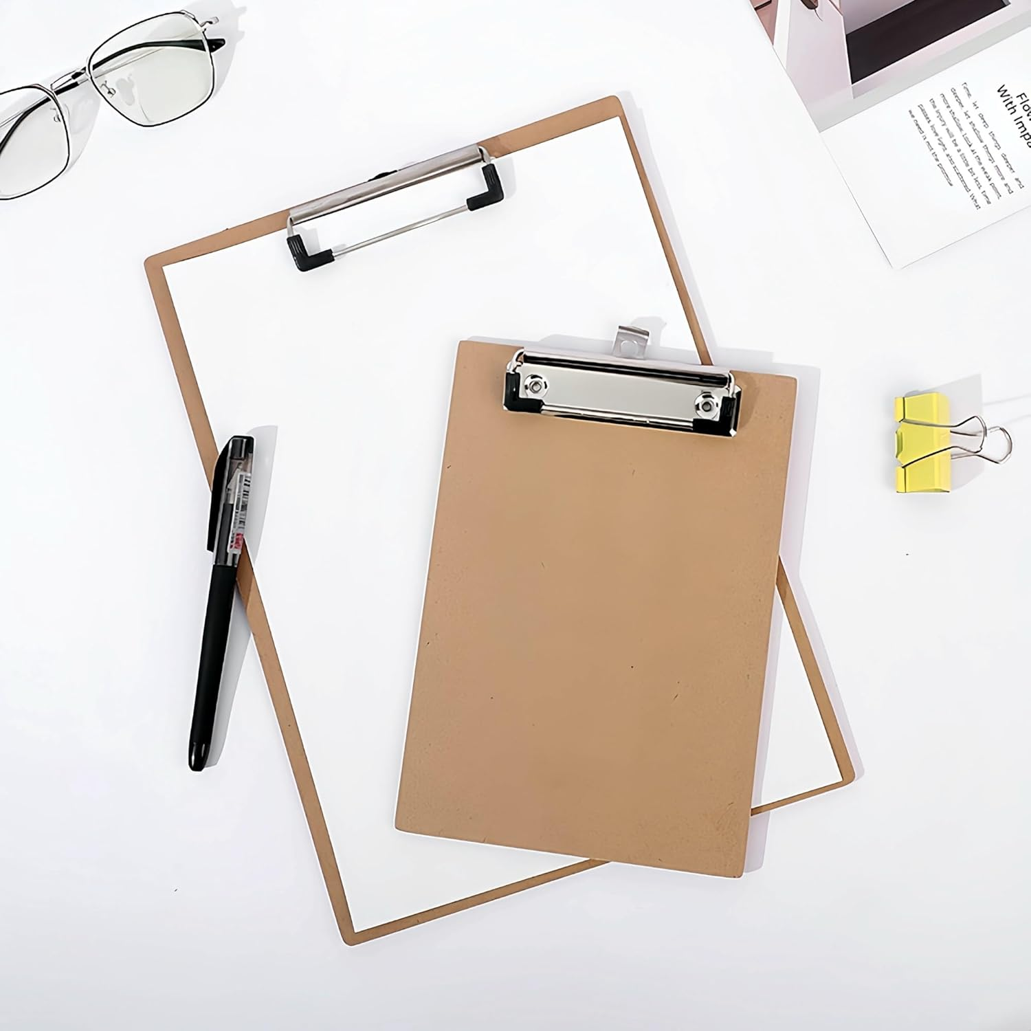 6PCS A4 Clipboards,Basics Hardboard Office Clipboard,A4 Standard Clipboard Size 9" X 12.5",Back to School Teacher Classroom Supplies,School Supplies for College Students,Office Supply image number 3