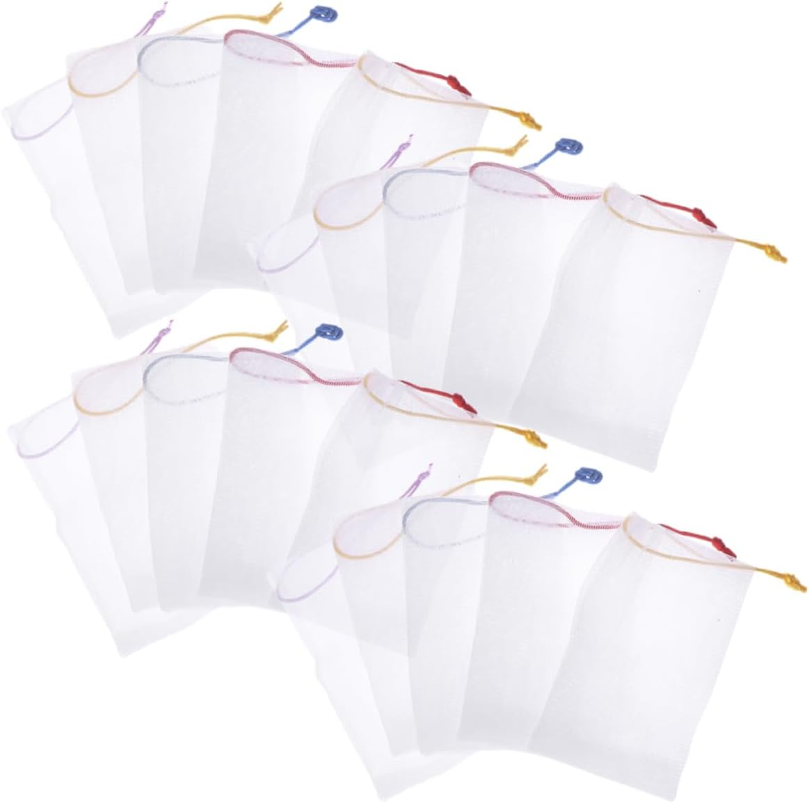 PHENOFICE 30Pcs Soap Foaming Net Pouch for Bar Soap Drawstring Storage for Bath and Shower Sturdy and Reusable image number 4