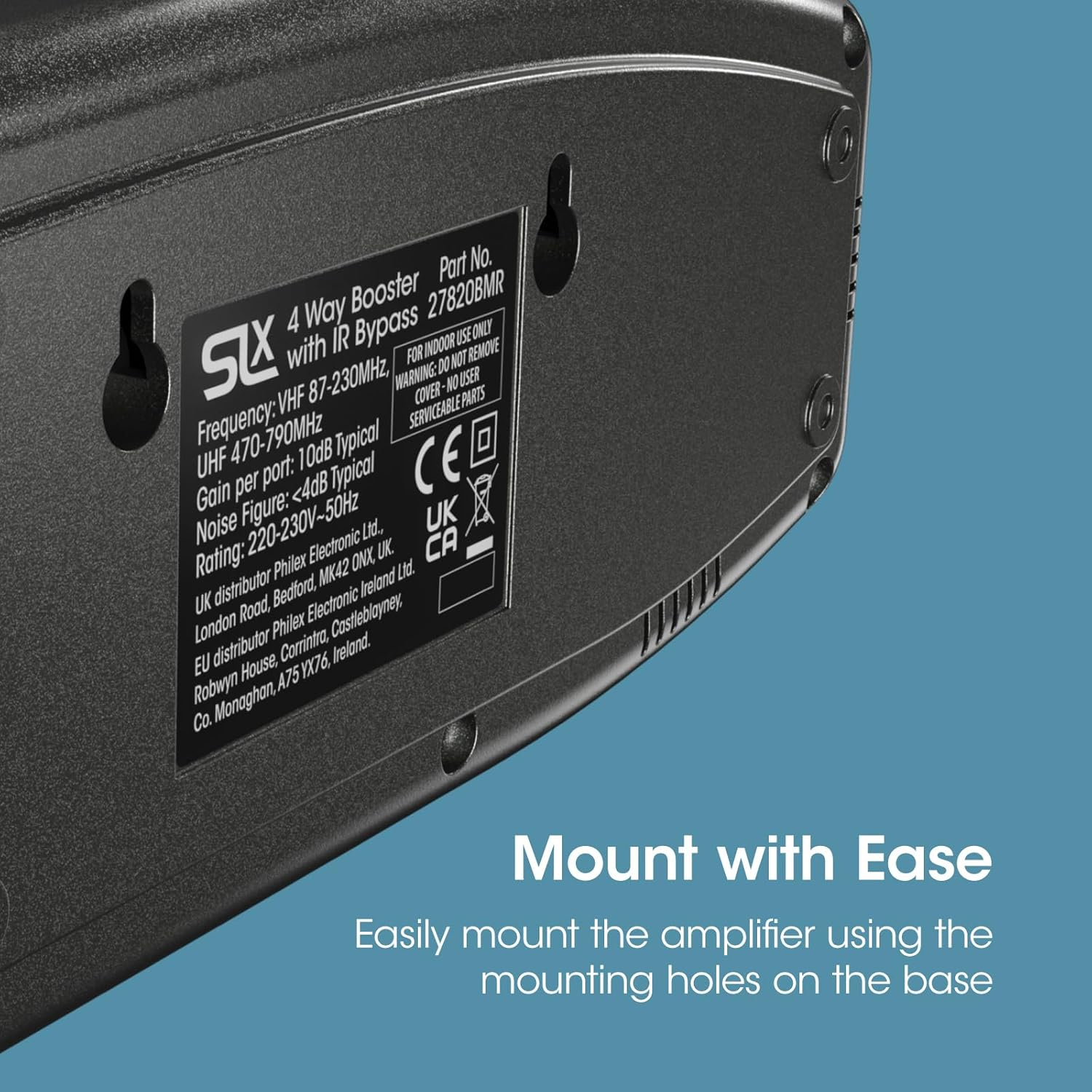 Slx Signal Booster, TV Amplifier Four Output 27820BMR - Improve Picture Quality and Channel Reception - Boost Your HD TV/FM/DAB Signal. 4 Way - for HD and Freeview image number 5