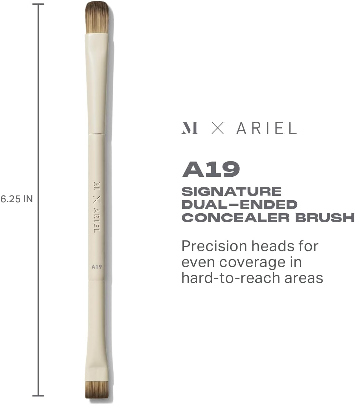 Morphe X Ariel Complexion Essentials Duo - A24 Signature Foundation & A19 Dual-Ended Concealer Brushes - Provides Seamless Application & Flawless Blend for Base Perfection (2 Piece Set) image number 4