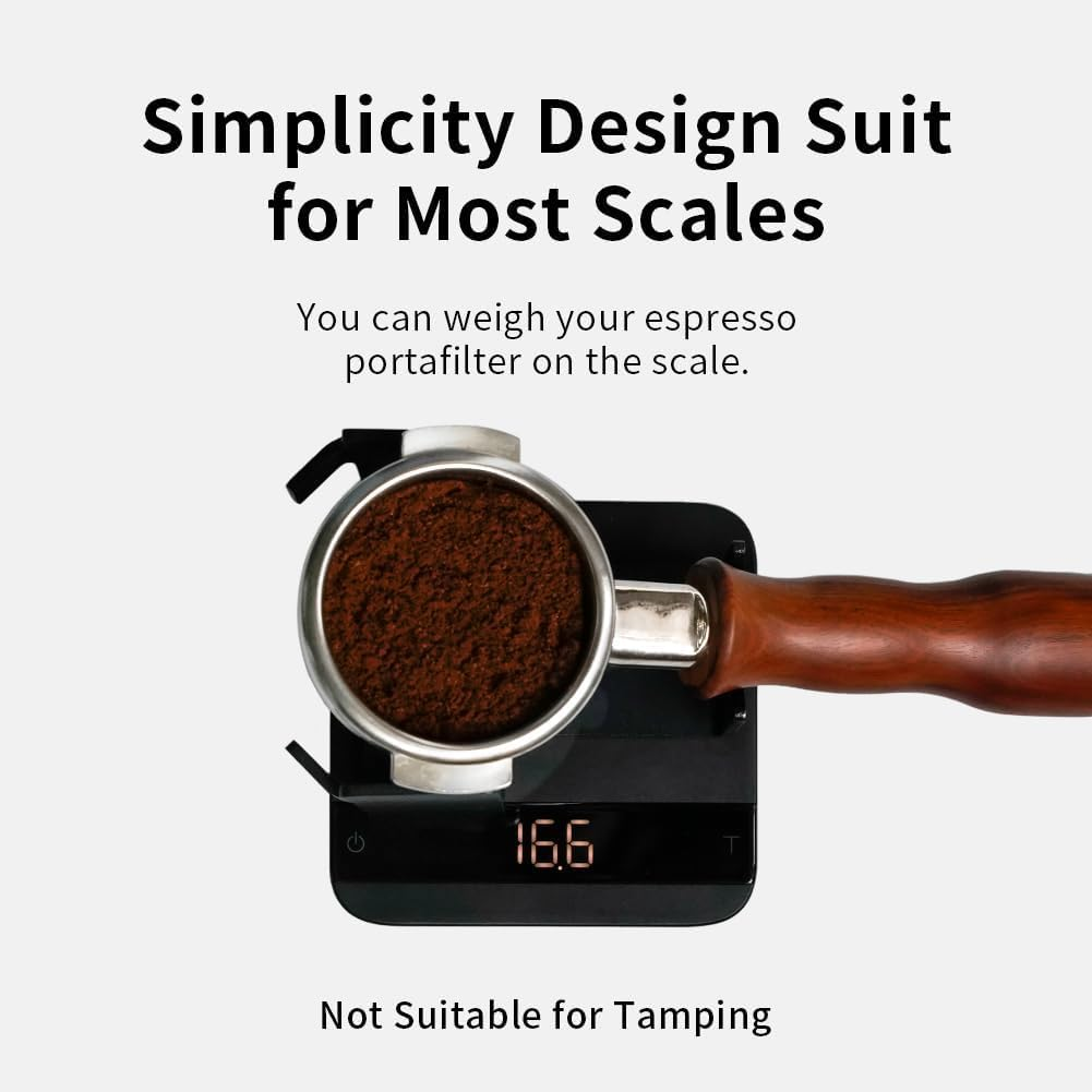 Watchget Coffee Portafilter Holder - Stainless Steel Stand for 58Mm Bottomless/Single/Double Spout Espresso Machines, Weighing Rack, Black image number 4