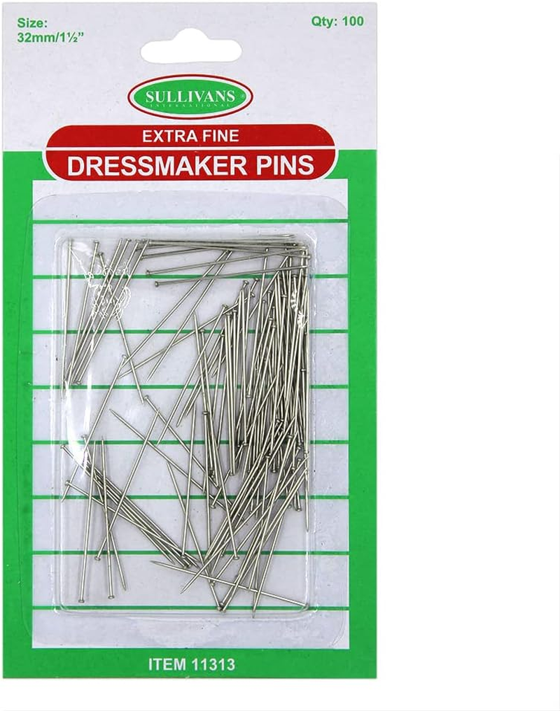 Sullivans Extra Fine Dressmaker Pins 100 Pieces, 32 Mm Size image number 1
