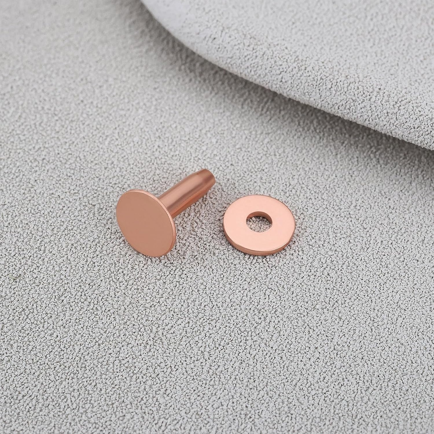 50Pcs Solid Copper Saddlers Rivets Leather Rivets 12 X 3.3Mm Rivets for Leather Belts Handbags Backpacks Crafts with 9Mm Washers