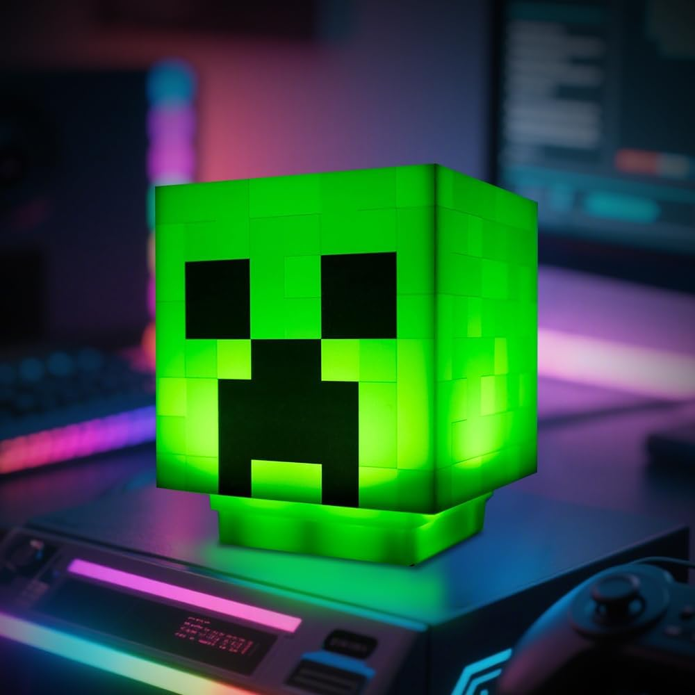 Creeper Lamp, Creeper Light, 3D Lamp with Zombie Sounds, Creeper Icon Lamp, LED Creeper Lamps, Creeper Light for Gift Idea Table Lamp Bedroom Decoration Toy [Energy Class A] image number 6