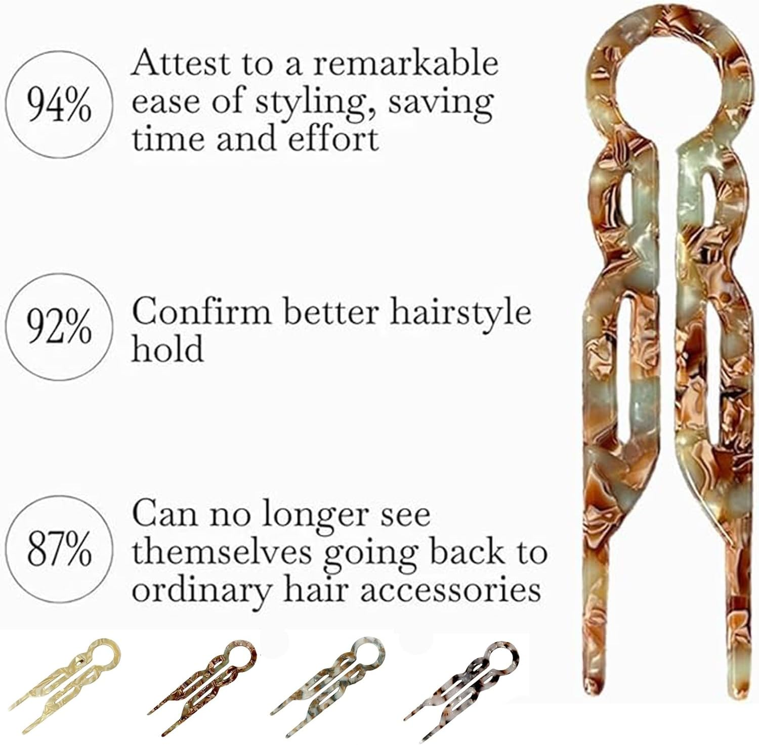 WEZCHUGHAOL U Shaped Hair Pins - Elegant Bobby Pins for Women, Strong Grip Hair Clips, Secure U-Shape Hairpins for Fine/Thick Hair, Versatile Hair Accessories for Wedding, Work, Daily Use (12-Pack) image number 1