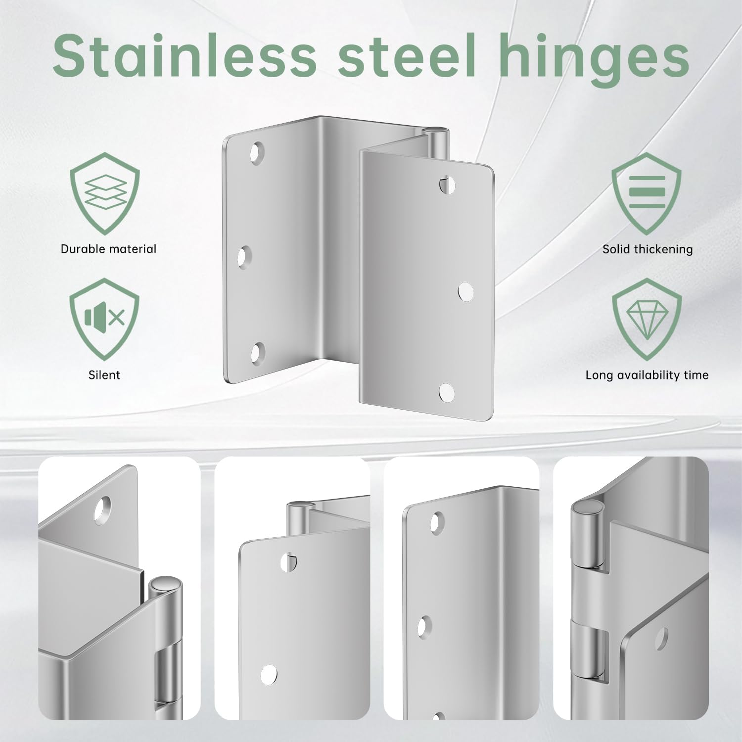 Duoduolaili 3.5 Inches Expandable Door Hinges Offset Hinges Pivot Door Hardware Swing Clear Hinge, Handicap Brass,Offset Door Hinges - 2 Swing Hinge in Satin Chrome, Sliver image number 4