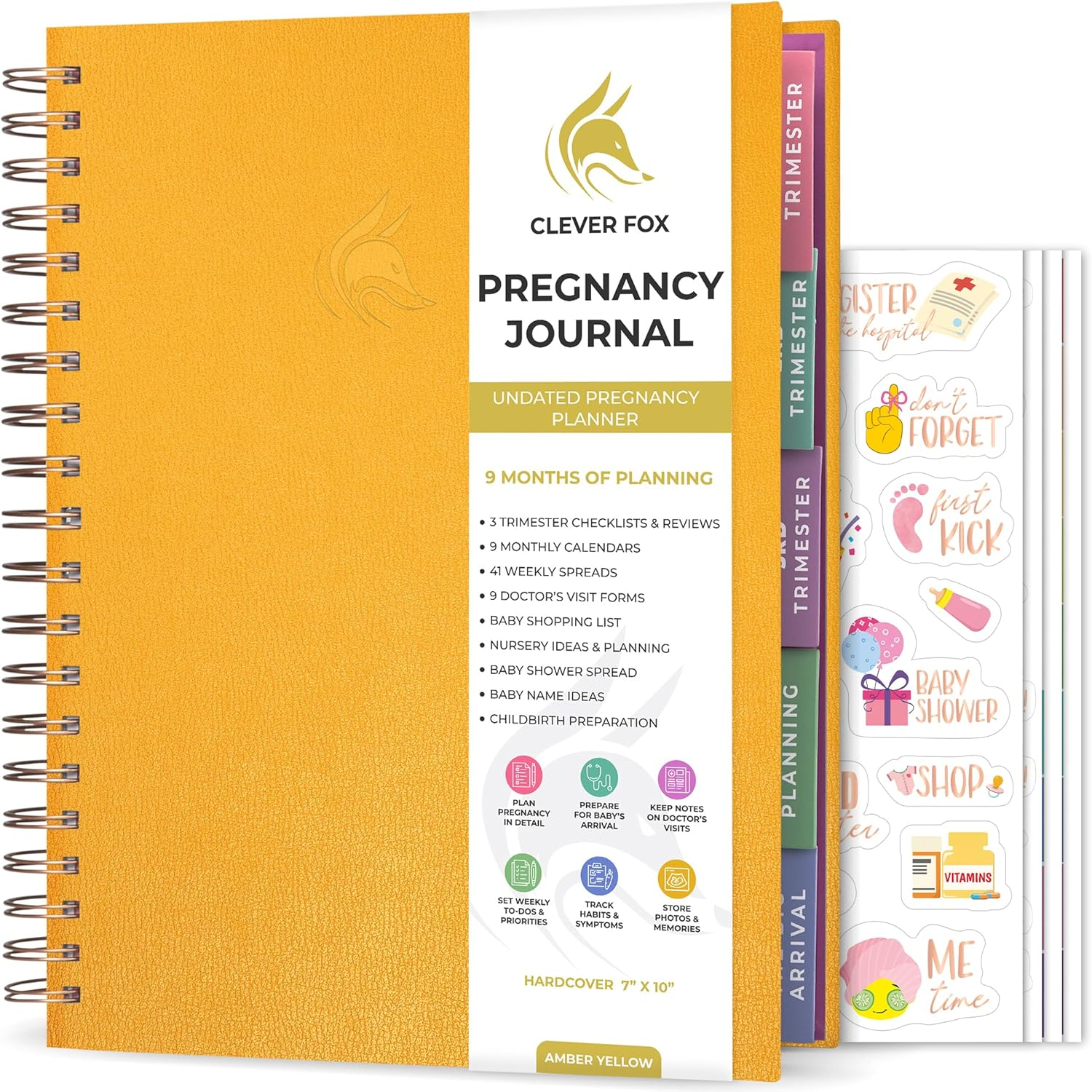 Clever Fox Pregnancy Journal & Memory Book - Pregnancy Planner & Notebook for Expecting Moms &ndash; Baby Keepsake, First Time Moms Gift (Spring Green)