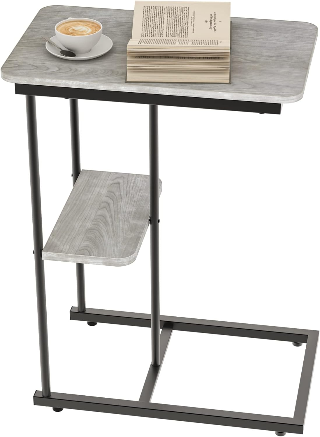 Large Gaming Desk, Gaming Table, PC Gaming Workstation Home Office Desks with 2 Storage Shelves, Space-Saving, Easy to Assemble, 100X50X74.5Cm, Brown