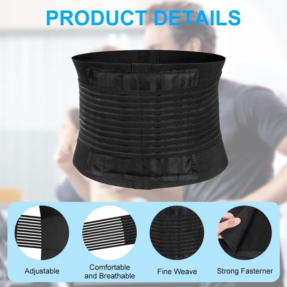 Back Braces for Lower Back Pain Relief,Backache, Slipped Disc, Hernia, Spinal Stenosis, for Men Women Working Out Lumbar Support Belt (XL). image number 4