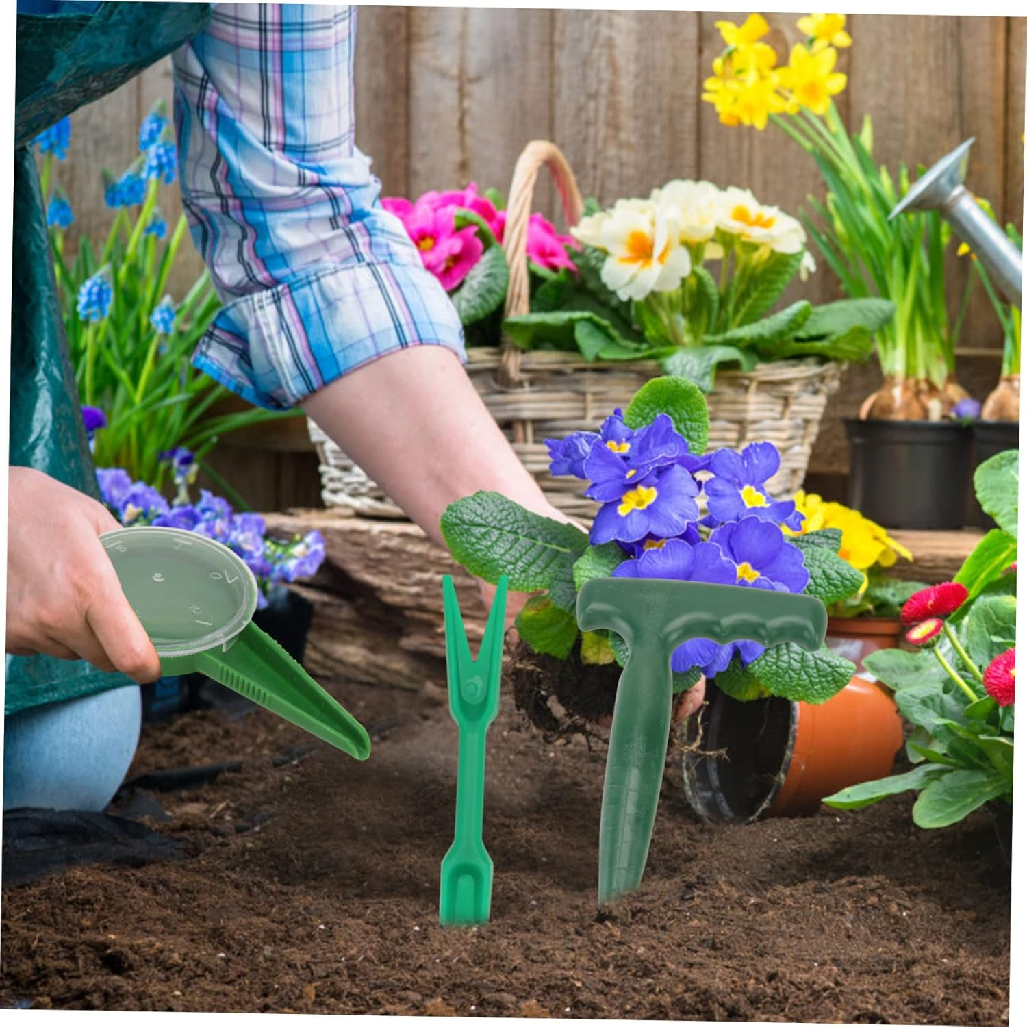 Yardwe Garden Tools Kit Seedling Dibber Shovel and Transplanter Plastic Gardening Tools for Easy Planting image number 4