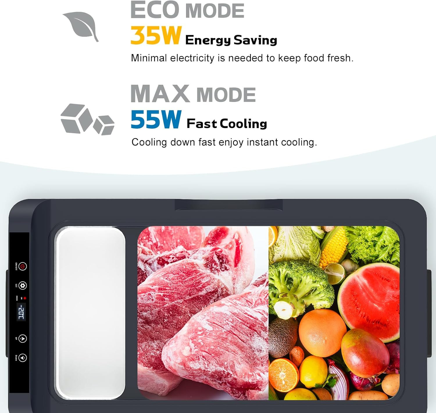 ADVWIN 12V Car Refrigerator, 20L Portable Car Fridge Freezer Compressor Cooler, 12V DC 220~240V AC for Truck Van RV Camper SUV Travel Camping Road Trips image number 2