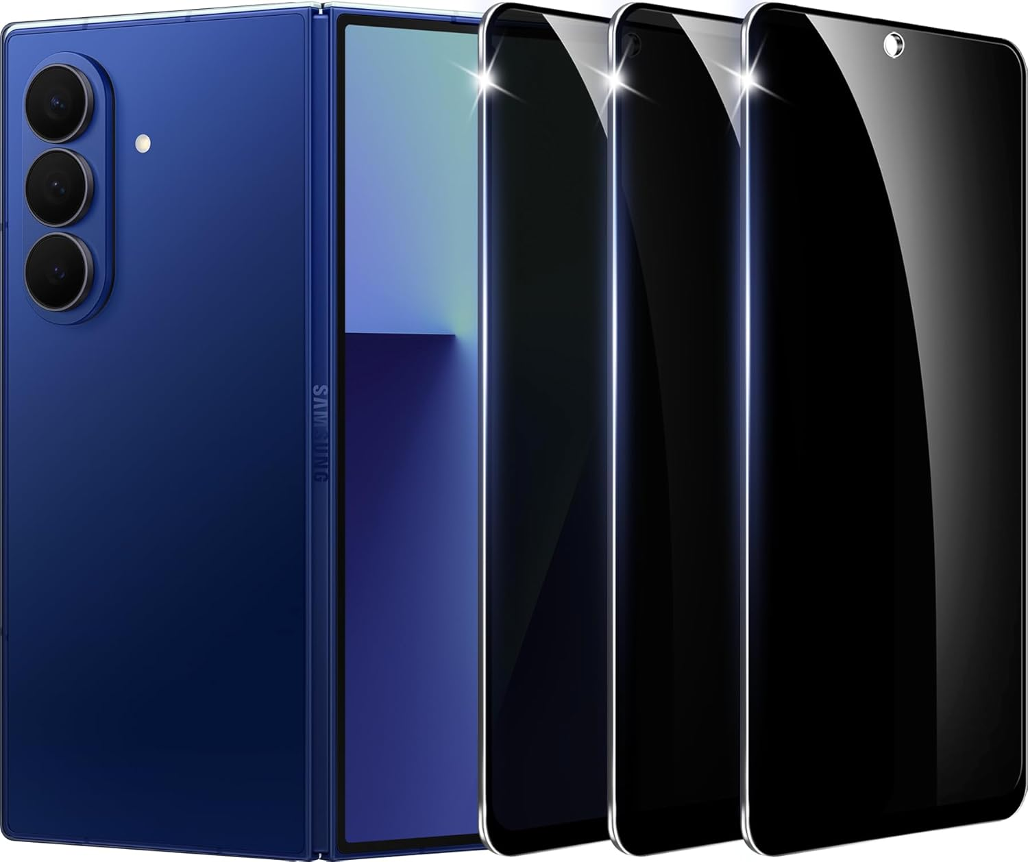 【3+1 Pack】Designed for Samsung Galaxy Z Fold 5 Privacy Screen Protector【9H Tempered Glass】Anti-Spy Film Compatible with Samsung Fold5 5G