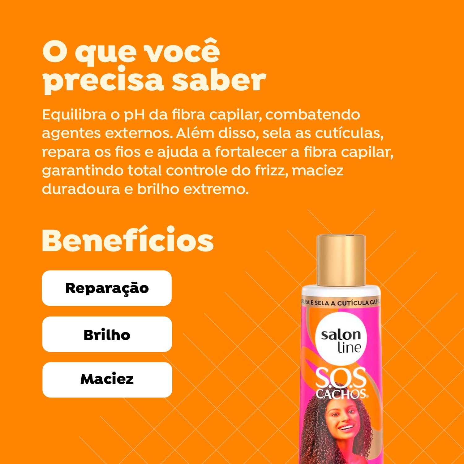 Salon Line - Linha SOS Cachos (De Repente Pronta) - Acidificante Antiporosidade 300 Ml - (SOS Curls (Suddenly Ready) - Antiporosity Acidifier 10.14 Fl Oz)