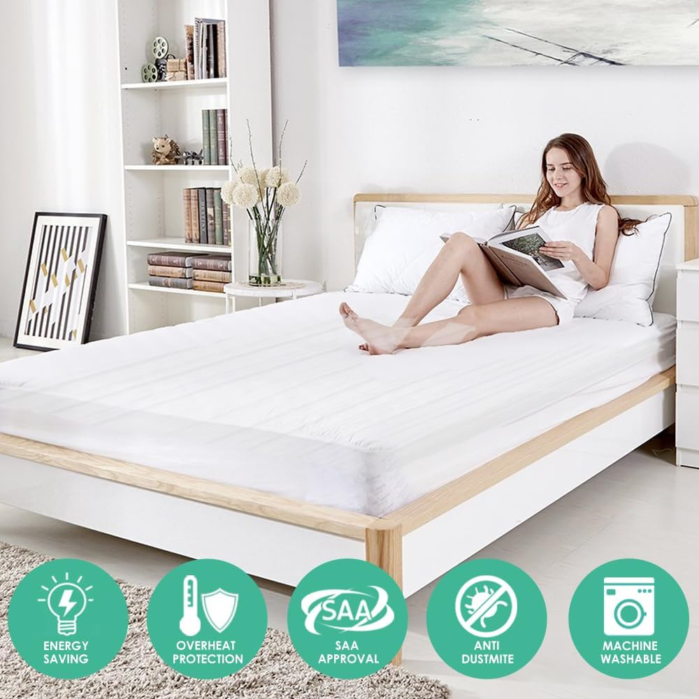 Dual Control Washable Electric Blanket | Heated Underblanket with Overheat Protection | Washable (Queen) image number 4