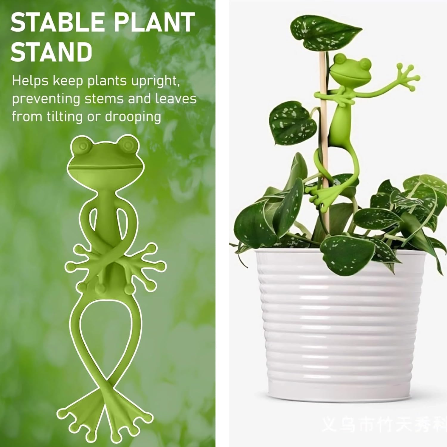 Frog Plant Stand, Green Cute Frog Clip Flowerpot Climbing, Plant Holder Flower Pot Hugger Decorations (5Pcs) image number 3