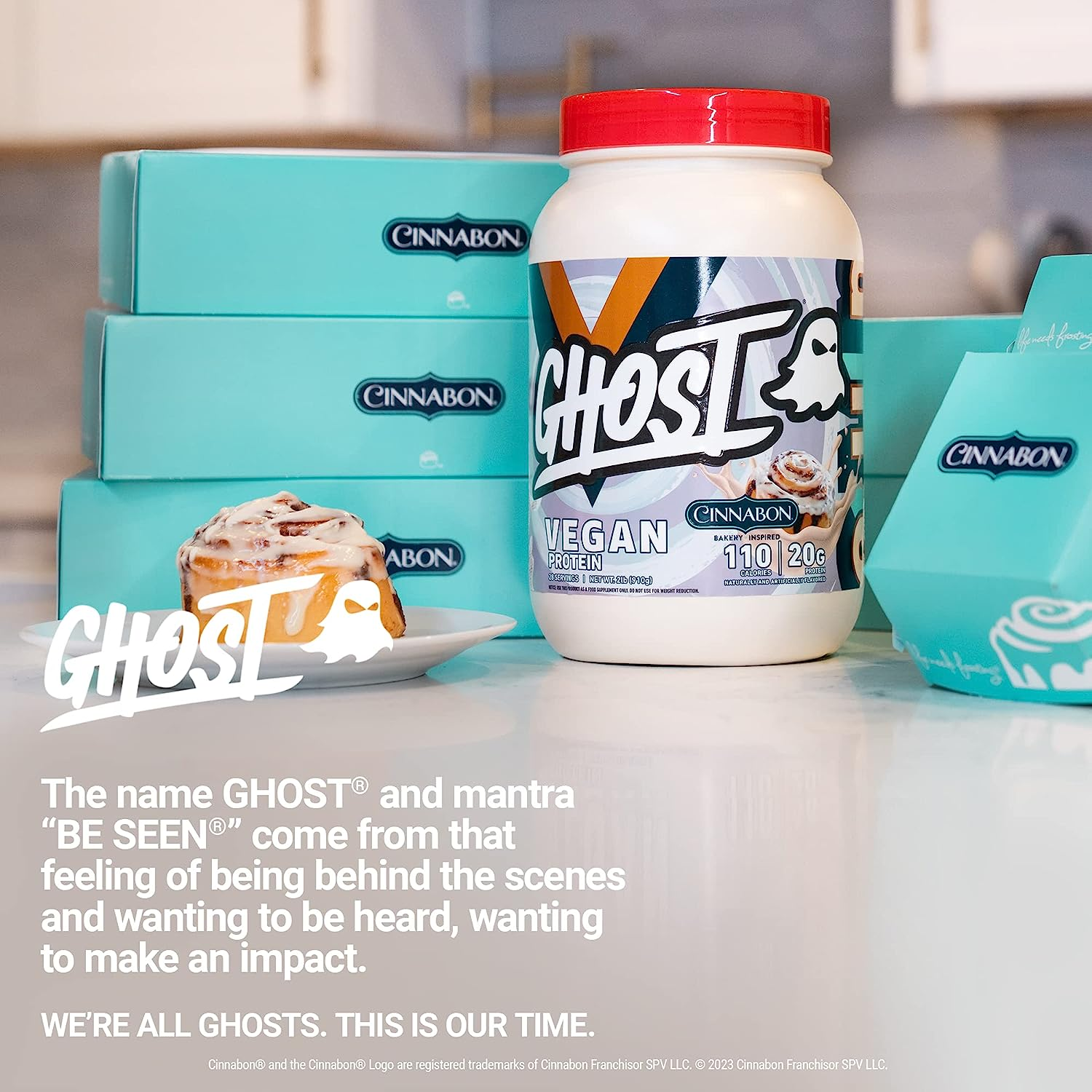 Ghost Cinnabon Vegan Protein Powder 989 G image number 4