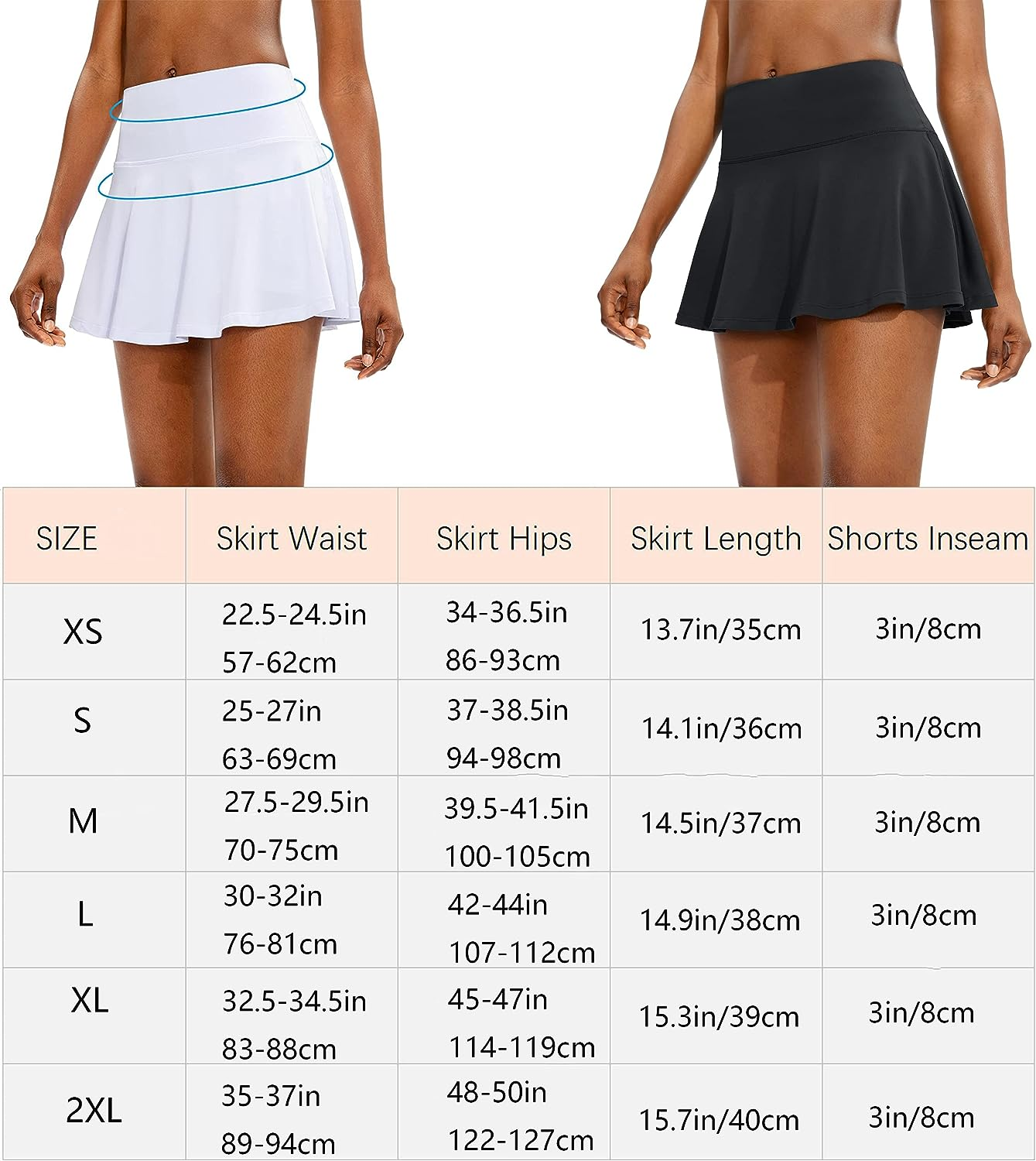 Threeh Tennis Skorts Skirts Pleated Golf High Waisted Athletic Skort Workout Sports Skirt with 4 Pockets image number 3