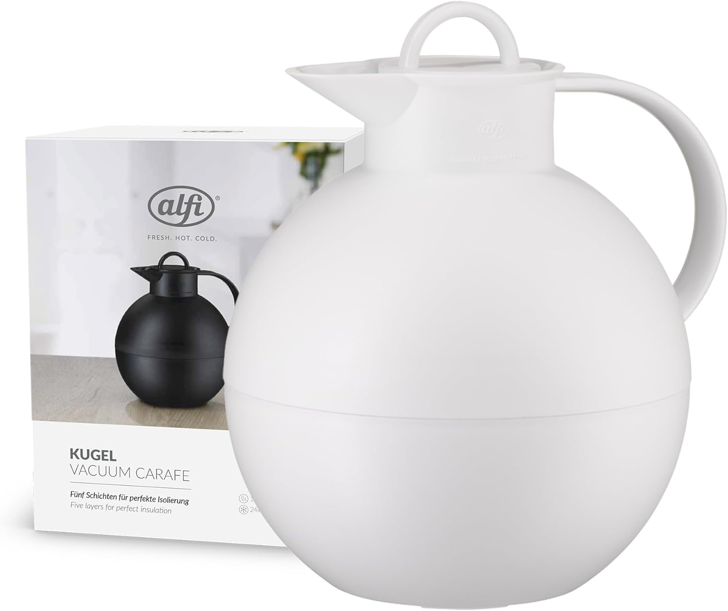 Alfi 'Kugel' (Sphere) Insulated Thermos Can 0.94 L White Plastic