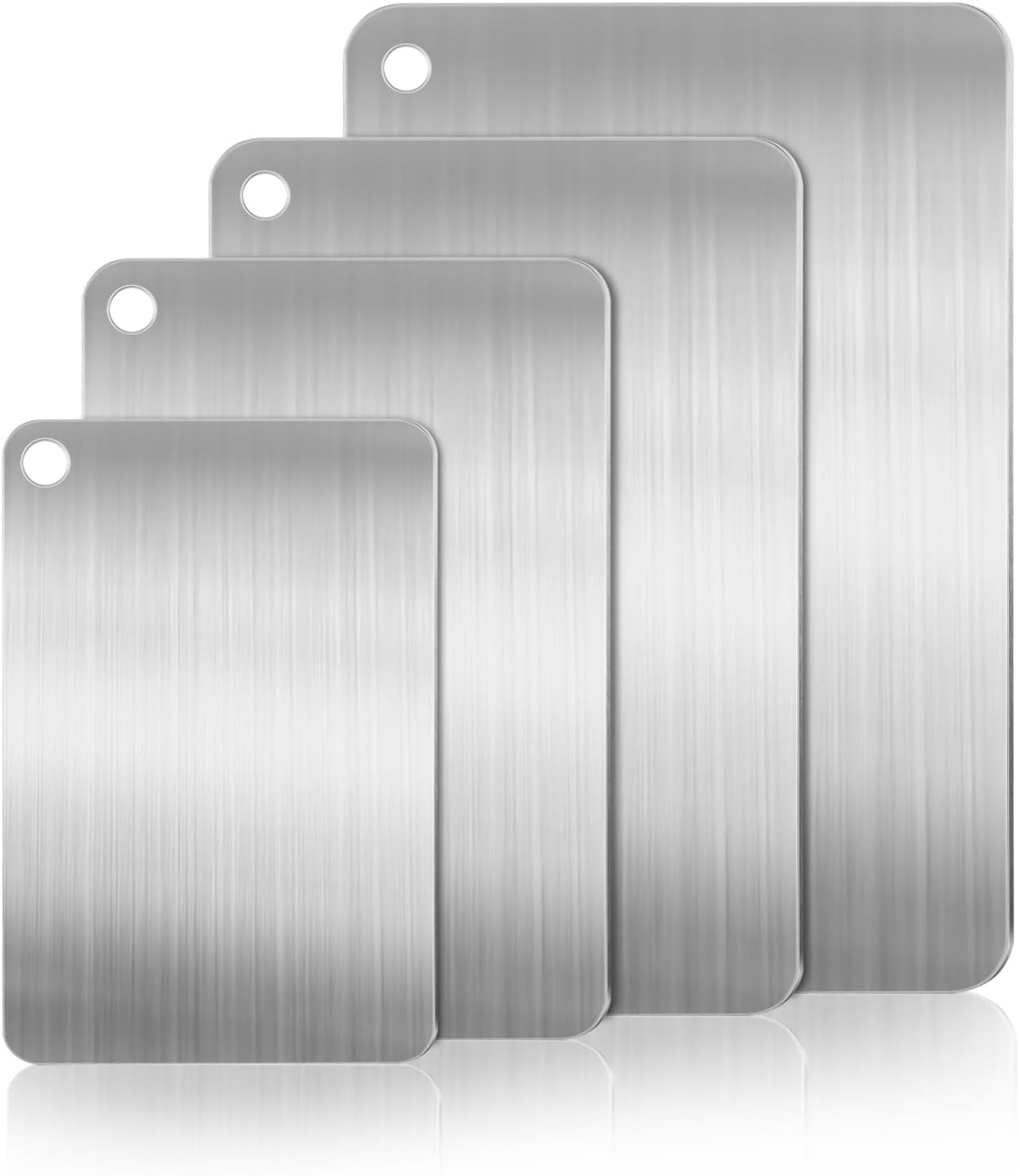 Hcskoss 4 PCS Stainless Steel Chopping Board Set,Cutting Boards for Kitchen,Double Sided Thickened Cutting Board,Chopping Board Set for Kitchen Home Cooking Outdoor image number 3