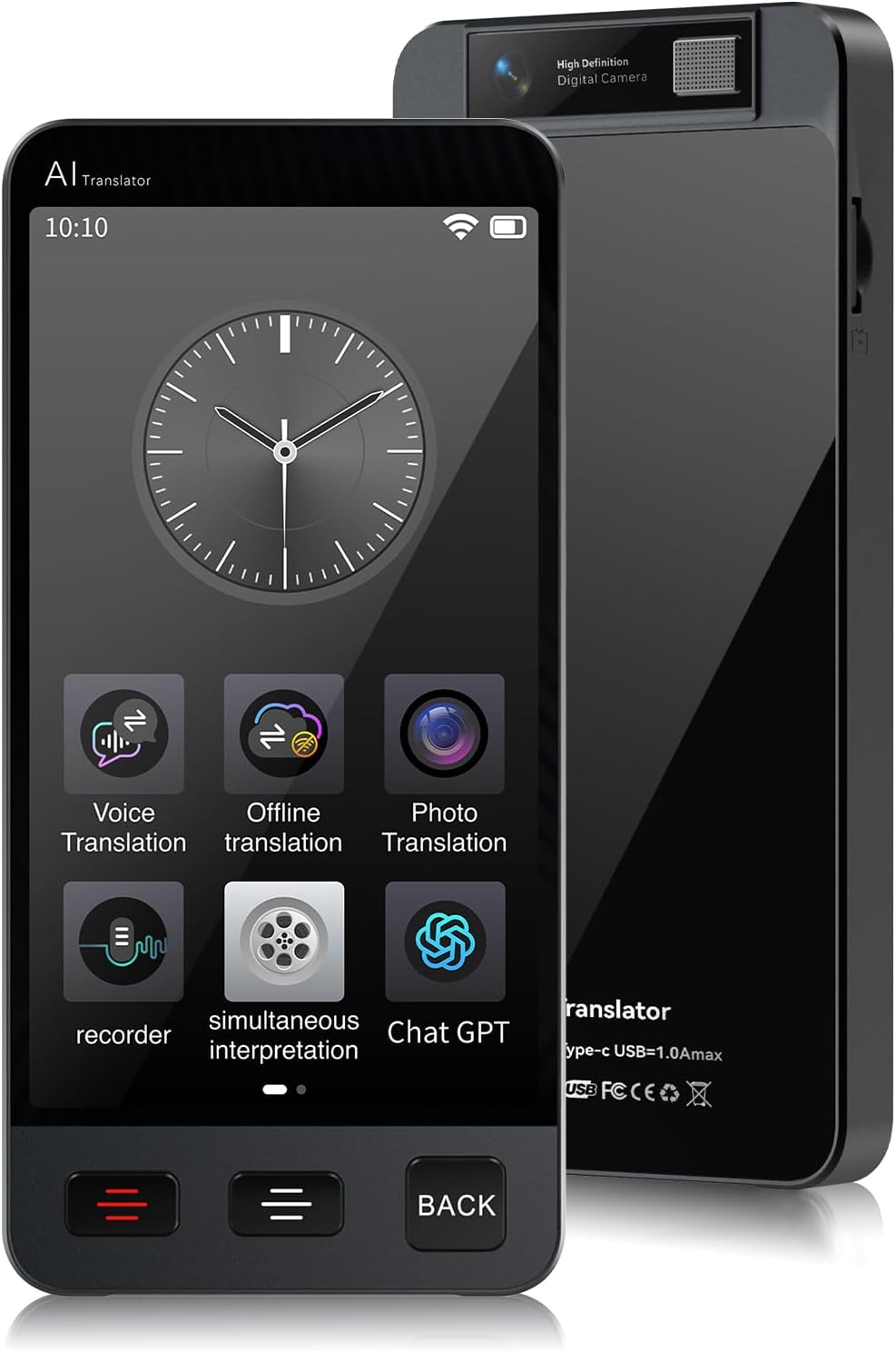 Office Language Translator Device, M80 Instant Translation with 142 Languages, Portable Online/Offline Two Way Real-Time Voice/Photo Translator for Business Learning Travel image number 1