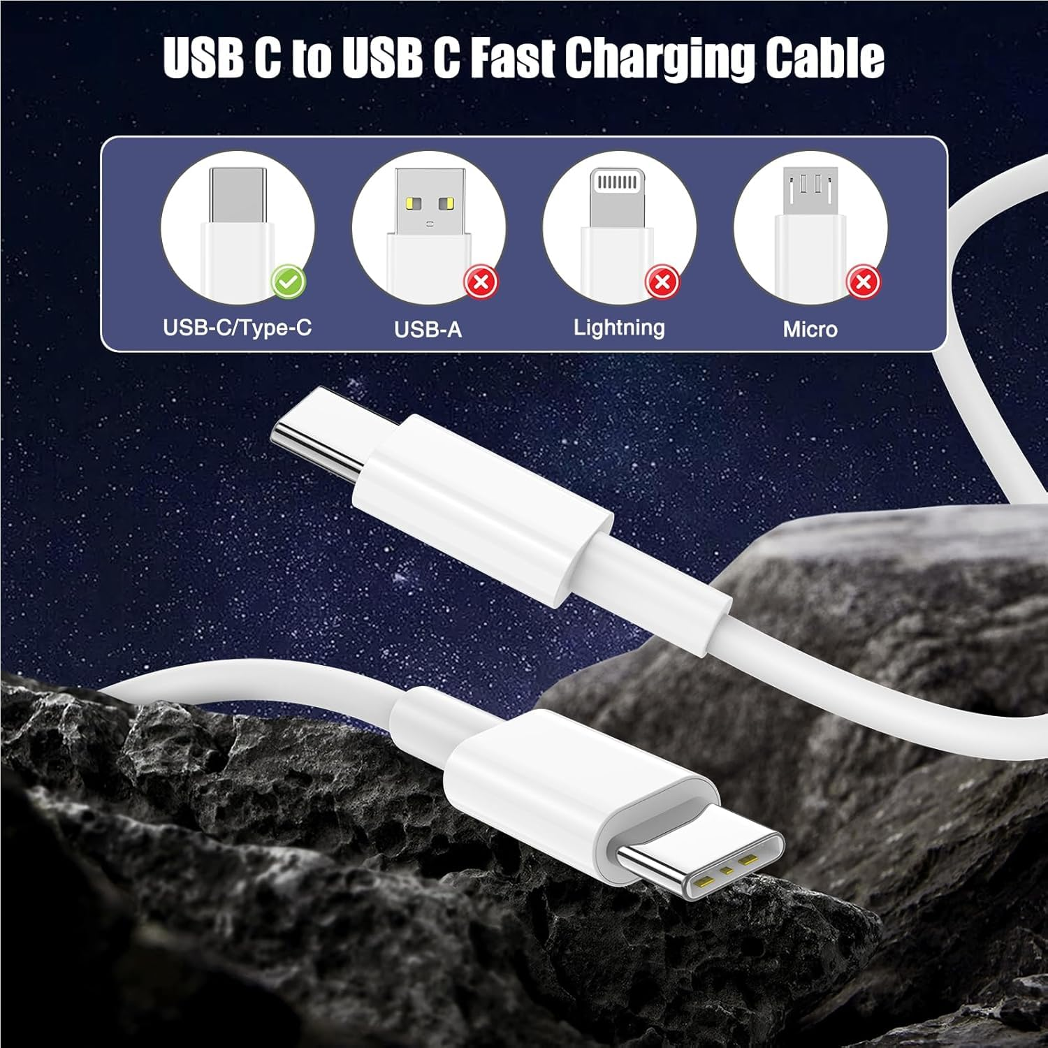 USB C to USB C Cable, 3Pack[1M 60W+1.2M 60W+2M 100W], Type C to C Cable Fast Charging Cord for Iphone 16/15/Pro/Pro Max/Plus, Macbook Air 13 Inch/Ipad Pro/Air, Samsung Galaxy S24 S23, Macbook Air
