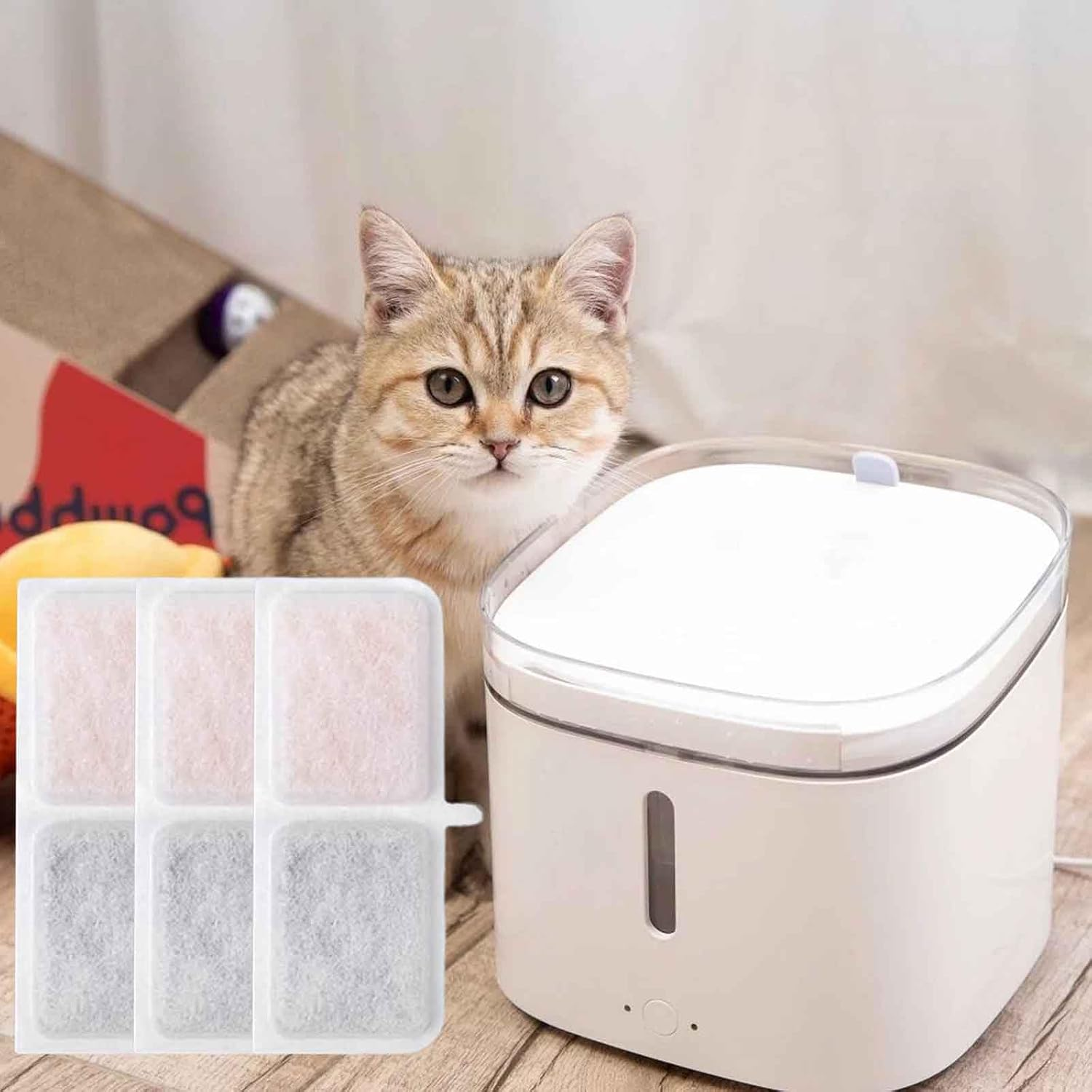 Pack of 10 Cat Fountain Filter for Cat Fountain, Filter Cat Fountain Drinking Fountain for Cat, Drinking Fountain Cat Replacement Filter, Drinking Fountain Filter with Resin Activated Carbon image number 2