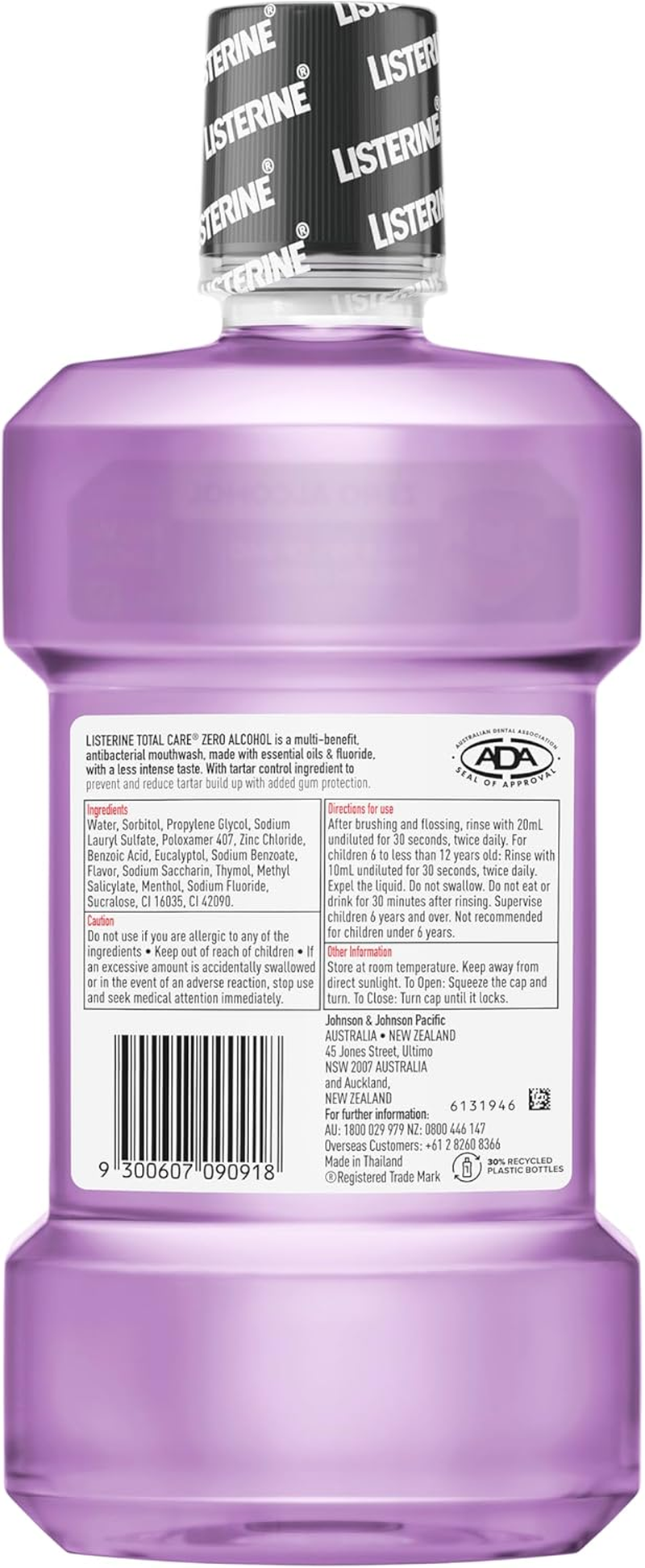 Listerine Total Care Zero Alcohol Mouthwash 1L image number 4