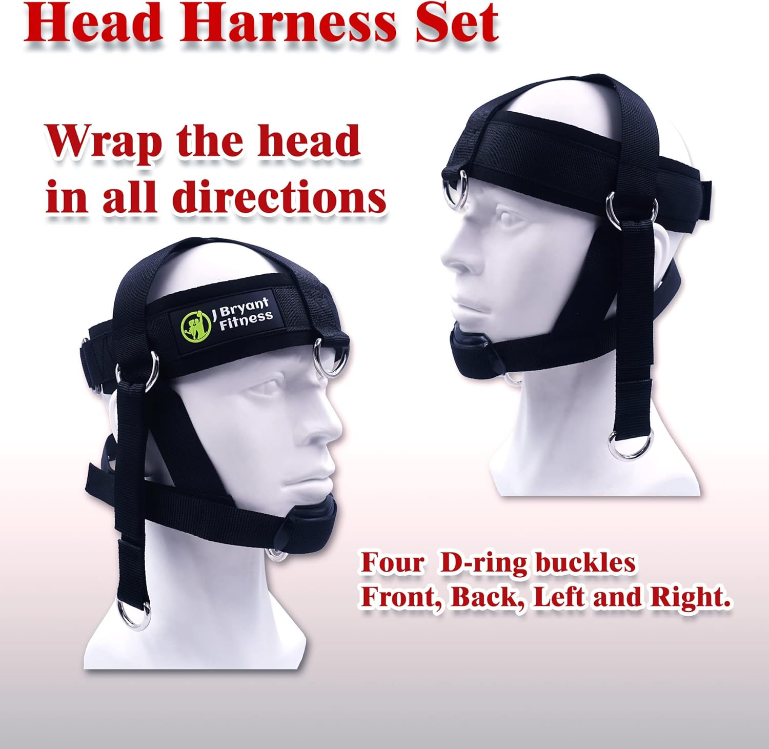 J Bryant Adjustable Neck Harness Head Strap for Weight Lifting with Resistance Tube Bands and Door Anchor Set for Neck Strength Training Exercise Equipment image number 5