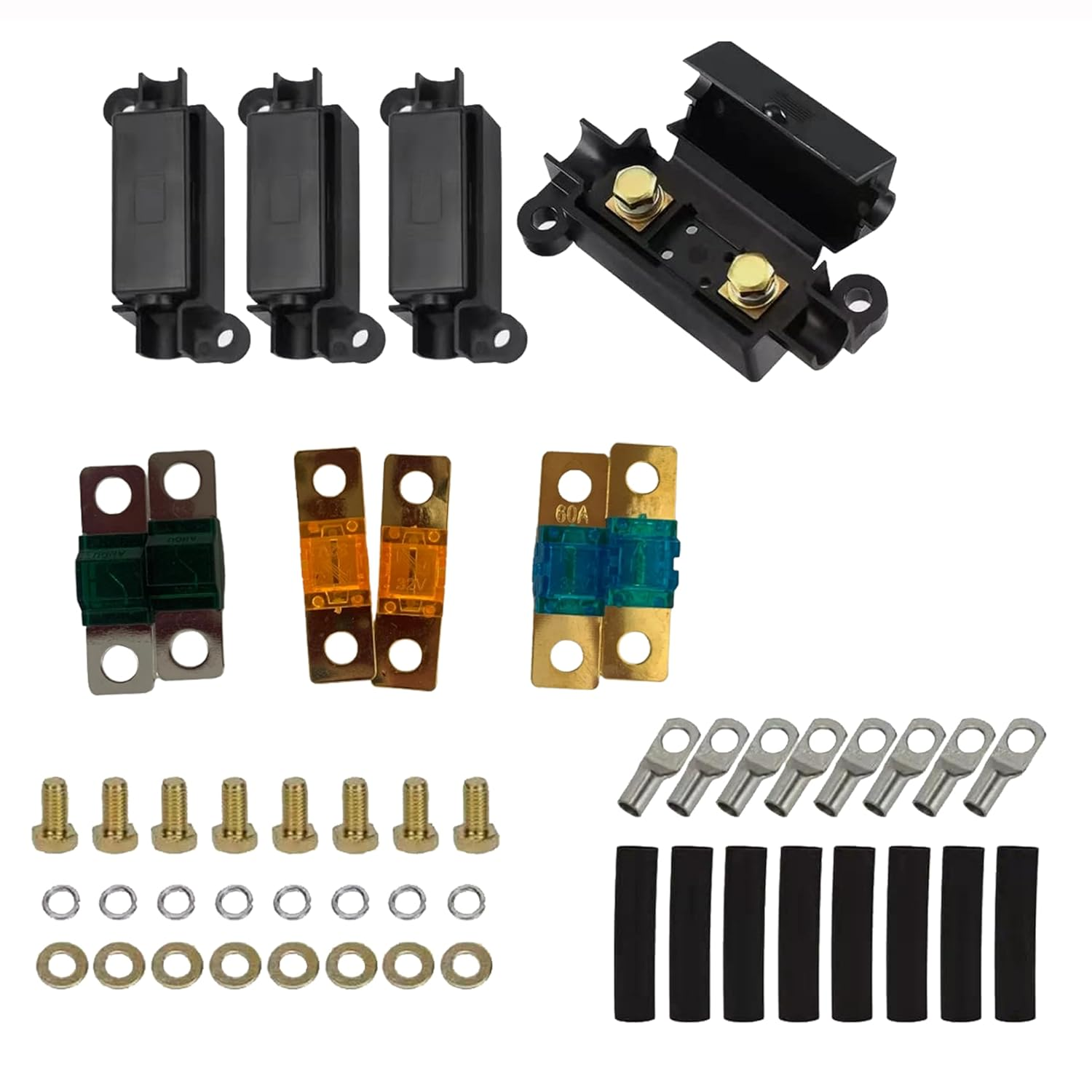 Wzenclave MIDI Fuse Kit 6 Premium Fuses (2X20A/2X40A/2X60A) with 4 ANSI Holders Compatible with Redarc BCDC & Most Dual Battery Systems image number 2