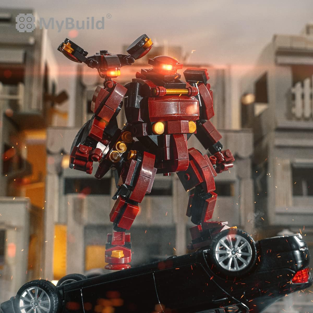 Mybuild Mecha Frame Rita &ndash; Red Armour Sci-Fi Mech Building Set - Model 5018 image number 1