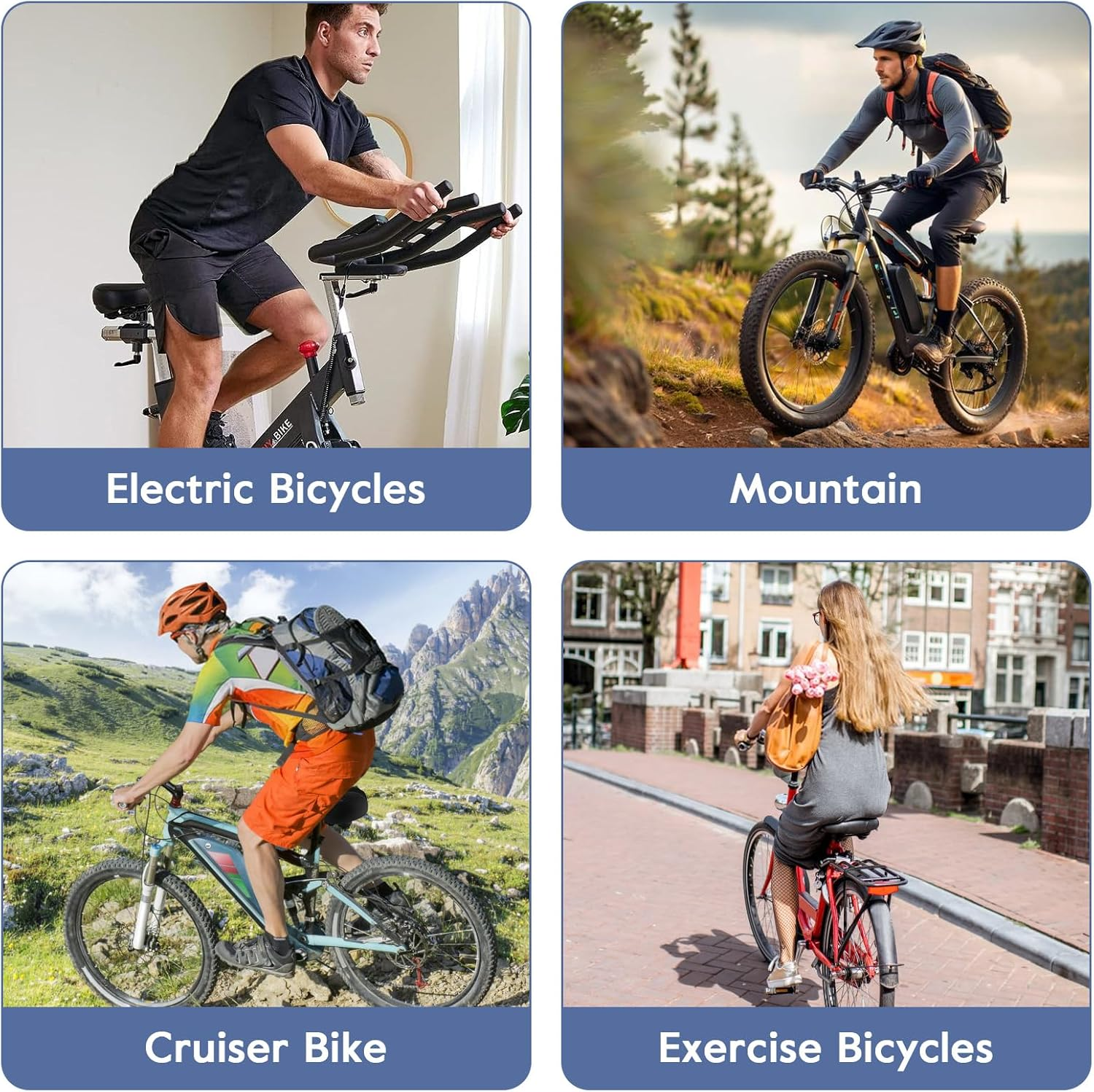 Bike Seat Cushion, Extra Soft Wide Exercise Bicycle Cushion for Bike Saddle, Fits Stationary Bikes, Indoor Cycling, Spinning