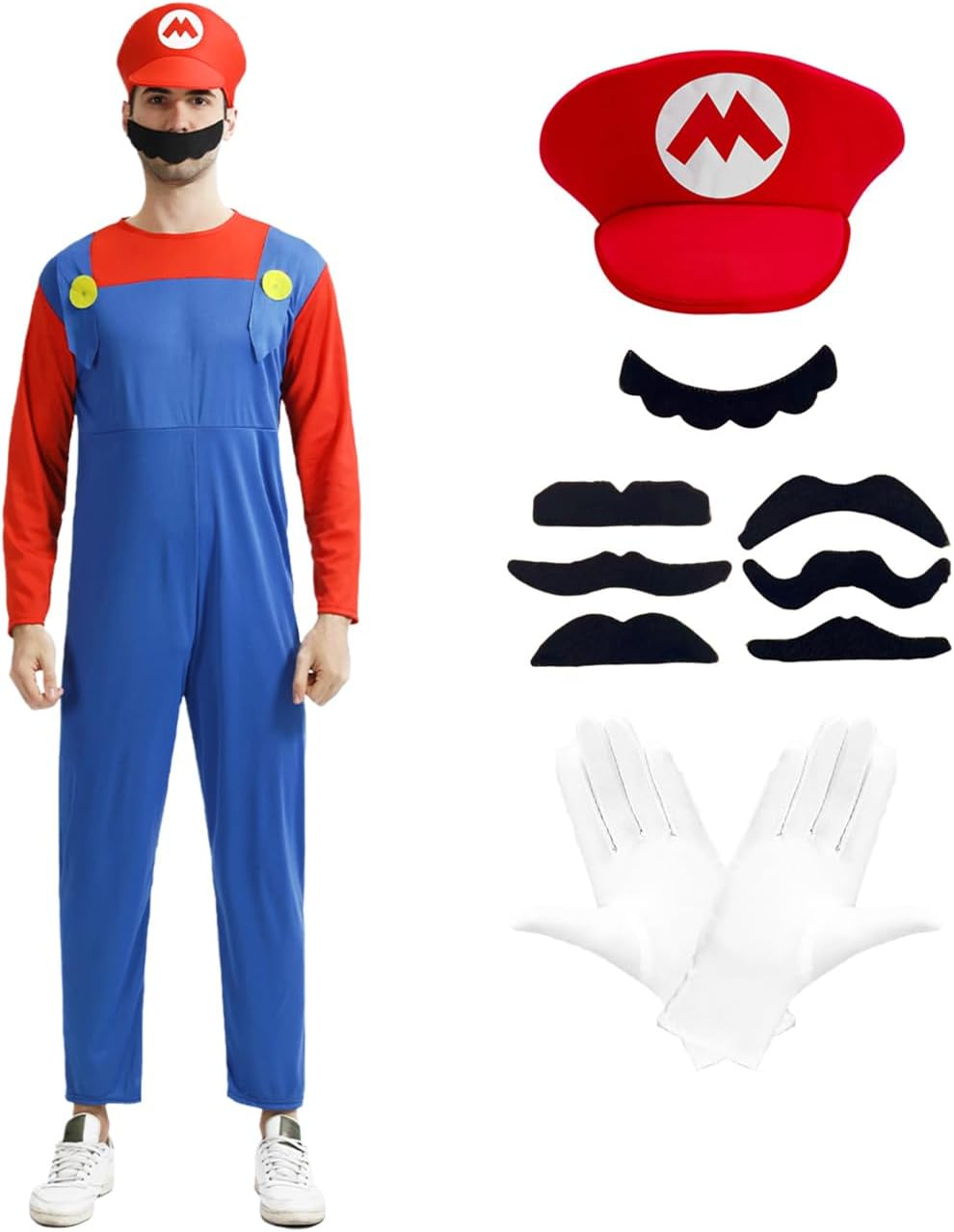 Boys Super Brothers Costume Plumber Cosplay Halloween Costume for Kids Adult with Accessory