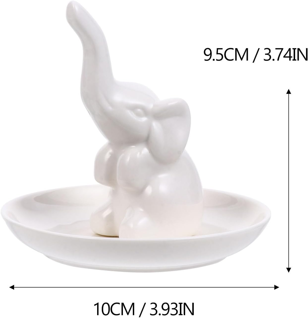 SAFIGLE Elephant Ceramic Tray - Unique Jewelry Dish Organizer for Rings Earrings Necklaces and Bracelets - Perfect Home Decor and Gift Idea image number 5