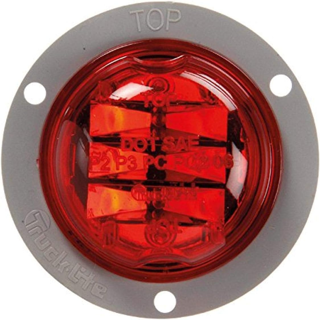 Truck-Lite 30379R 30 Series Red LED Marker/Clearance Lamp (8 Diode with Gray Flange Fit N Forget Connection LED)