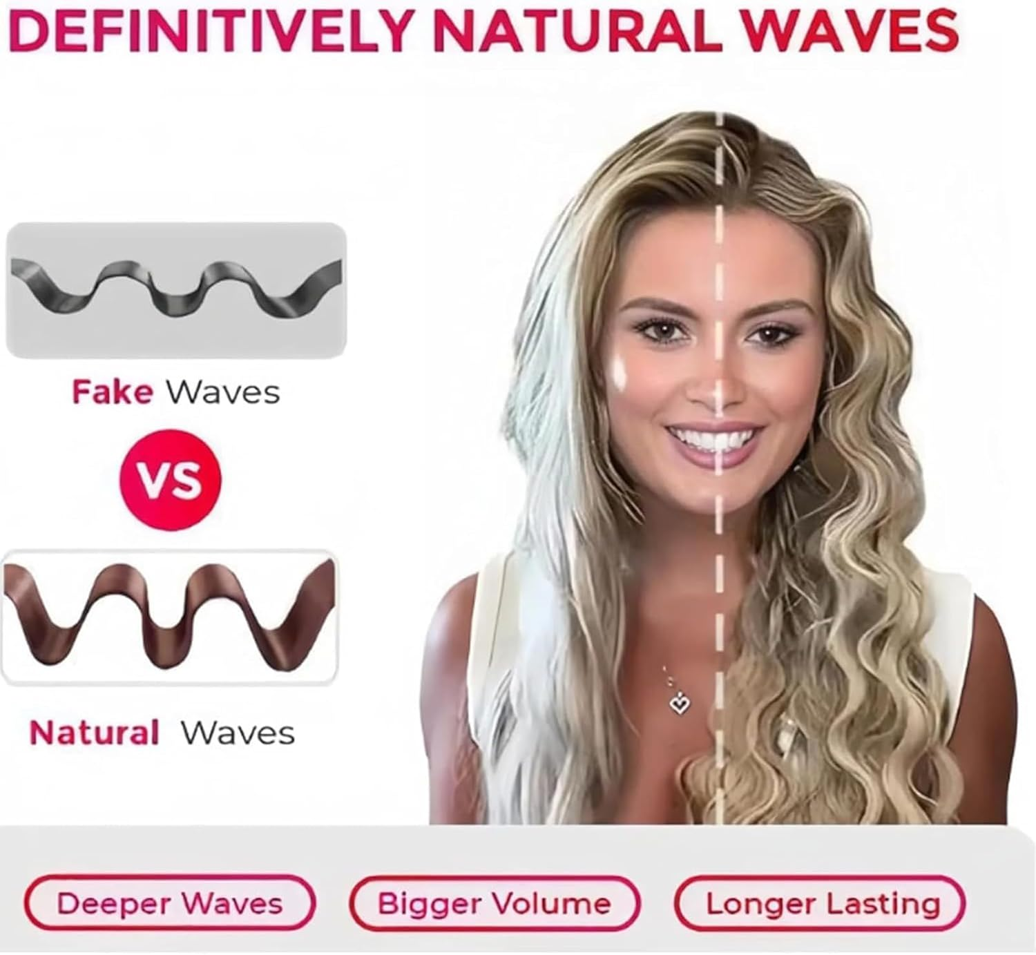 Hair Styling Tools with Negative Lonic Technology | Lonic Hair Waver Curler | Deep French Waves Curling Iron with 4 Gears Adjustable | Anti-Scald Hairs Crimper Styling Appliances for Women image number 5