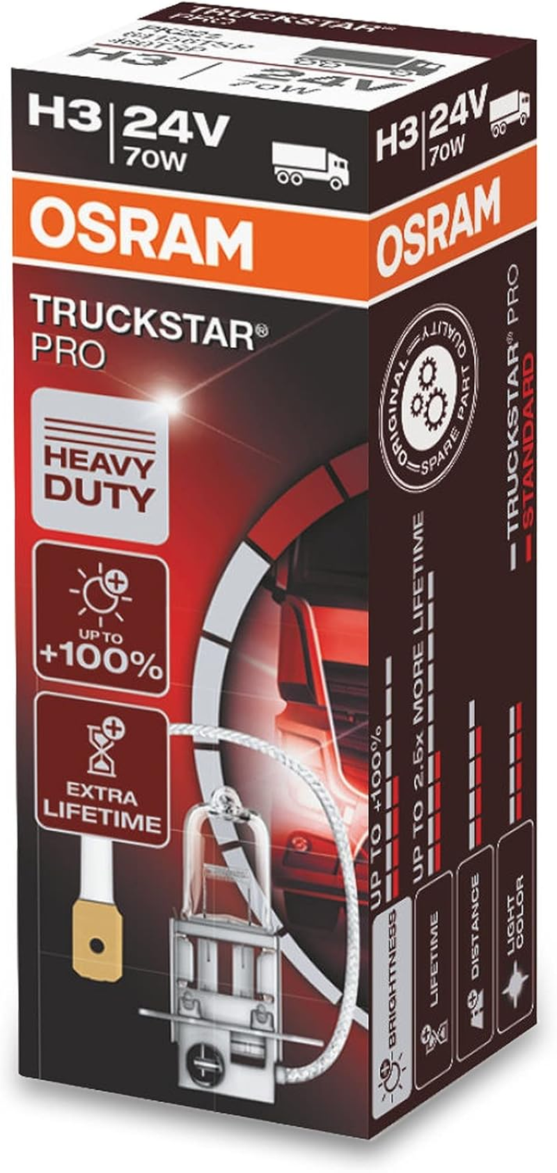 OSRAM 64196TSP TRUCKSTAR PRO H4 Halogen Headlamp, 64196TSP, 24 V Commercial Vehicle, Folding Carton Box (1 Unit) image number 5