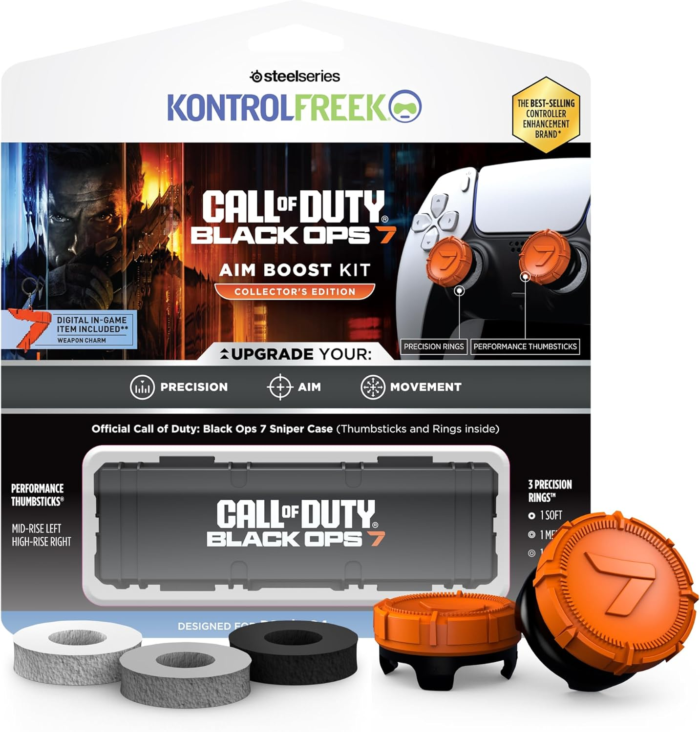 Kontrolfreek Call of Duty: Black Ops 7 Aim Boost Kit | Collector&rsquo;S Edition for Playstation 4 (PS4), Playstation 5 (PS5) | Orange and Black image number 5