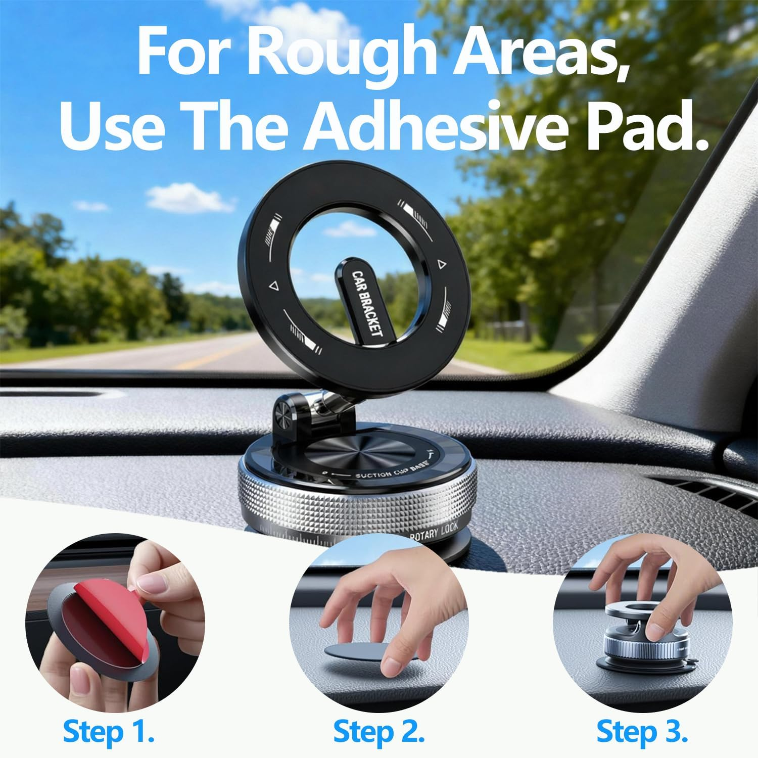 2026 Upgraded Magnetic Car Phone Holder, 360&deg; Adjustable Foldable Vacuum Suction Magsafe Car Mount for Car, Gym, Travel, or Kitchen, Strong Magnetic Phone Holder Compatible with Iphone & All Phones image number 2