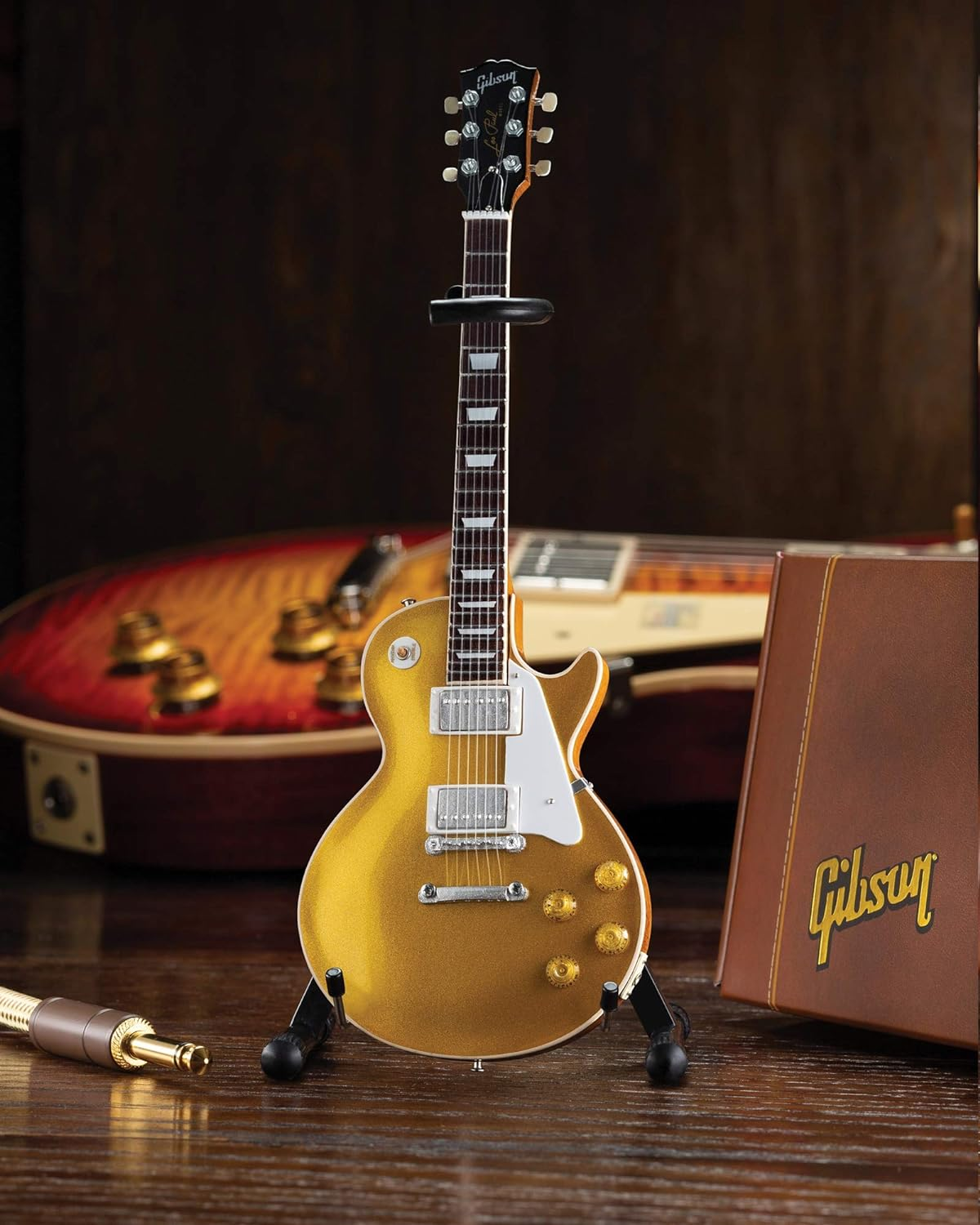 Axe Heaven Gibson Les Paul 1957 Gold Top Mini Guitar Replica Collectible GG-121 image number 4