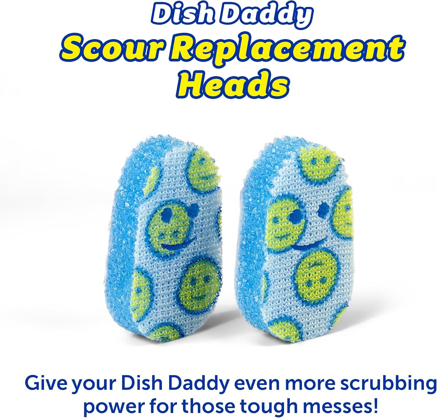 Scrub Daddy Dish Daddy Scour Heads - Easily Attachable, Heavy-Duty Scouring Pads for Your Dish Daddy Dishwand - Strong, Thick and Absorbent Scouring Pad image number 1