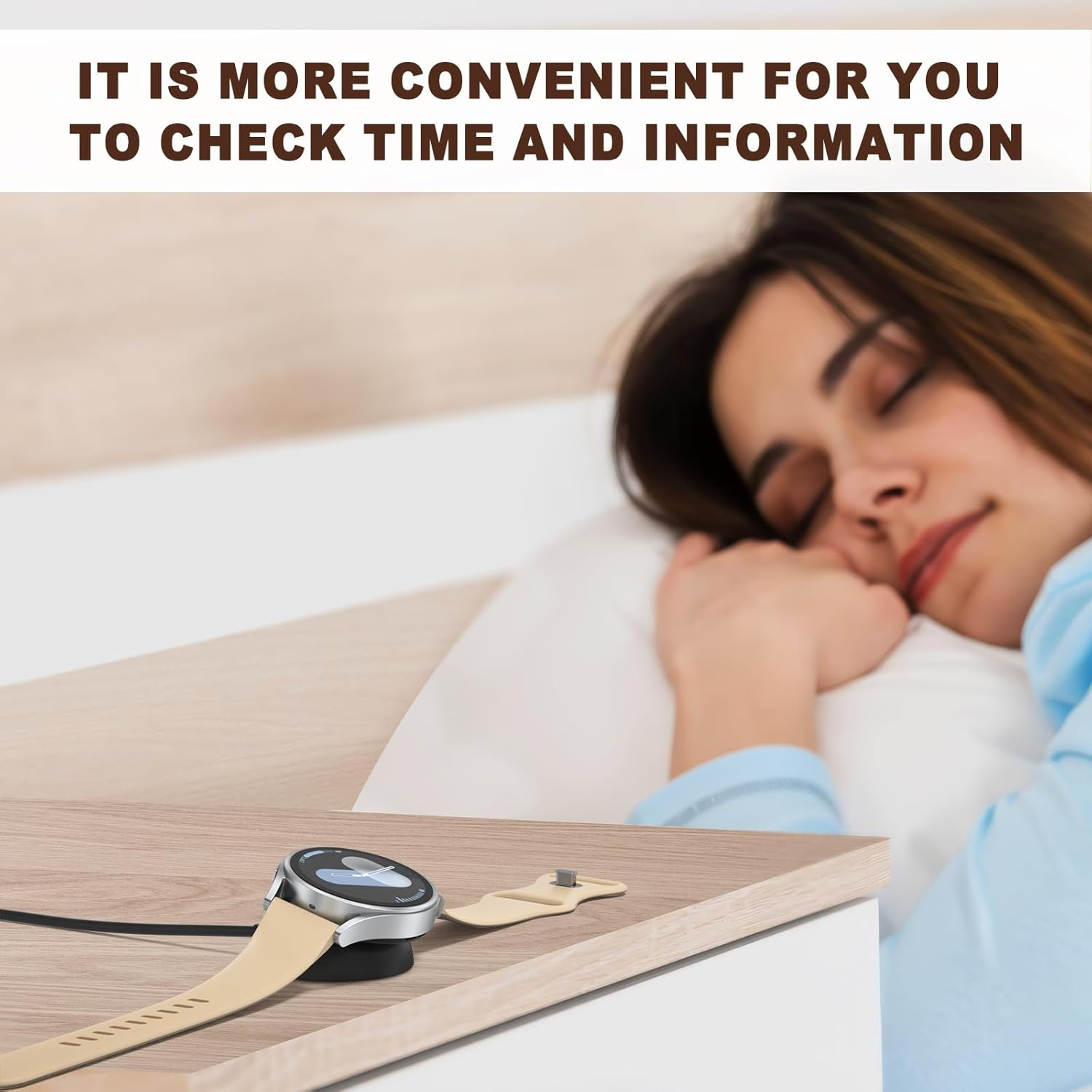 1M Magnetic Charger for Samsung Galaxy Watch 7 Chargers, USB-C Charging Dock for Galaxy Watch 7 Charger (Black, USB-C) image number 6