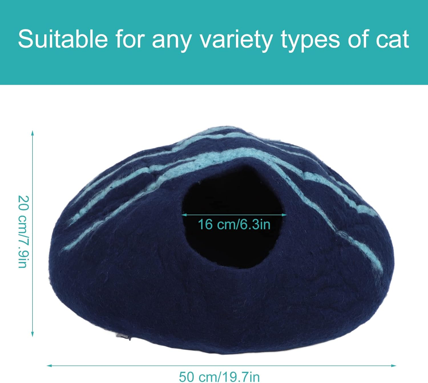 Premium Felt Cat Bed Cave，Wool Cat Cave Bed Keep Warm Soft and Comfortable Multipurpose Cat Bed for Cats Kittens Small Pets， Cozy House Indoor Bed for Cats & Kittens ， Pet Felt Cat Cave, Hideout image number 3