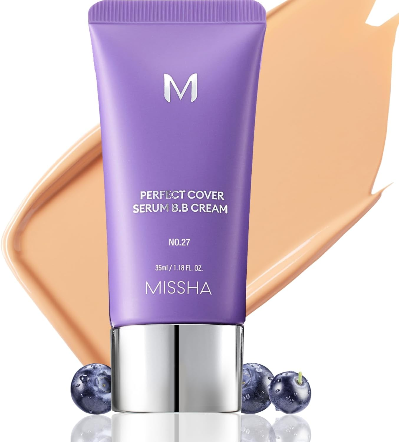 MISSHA M PERFECT COVER SERUM BB CREAM No.19 Ivory - Fair/Light with Warm Undertone, BB Cream by Cardi B Pick, Skin Tint, Tinted Moisturizer, Skin Care Foundation Makeup, Korean Makeup,1.18 Fl Oz
